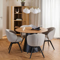 Darlene Dining Chair with Armrest and Swivel Function in Beige - image 4