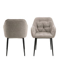 Brooke Dining Chair with Armrest in Monza Beige Set of 2 - image 2