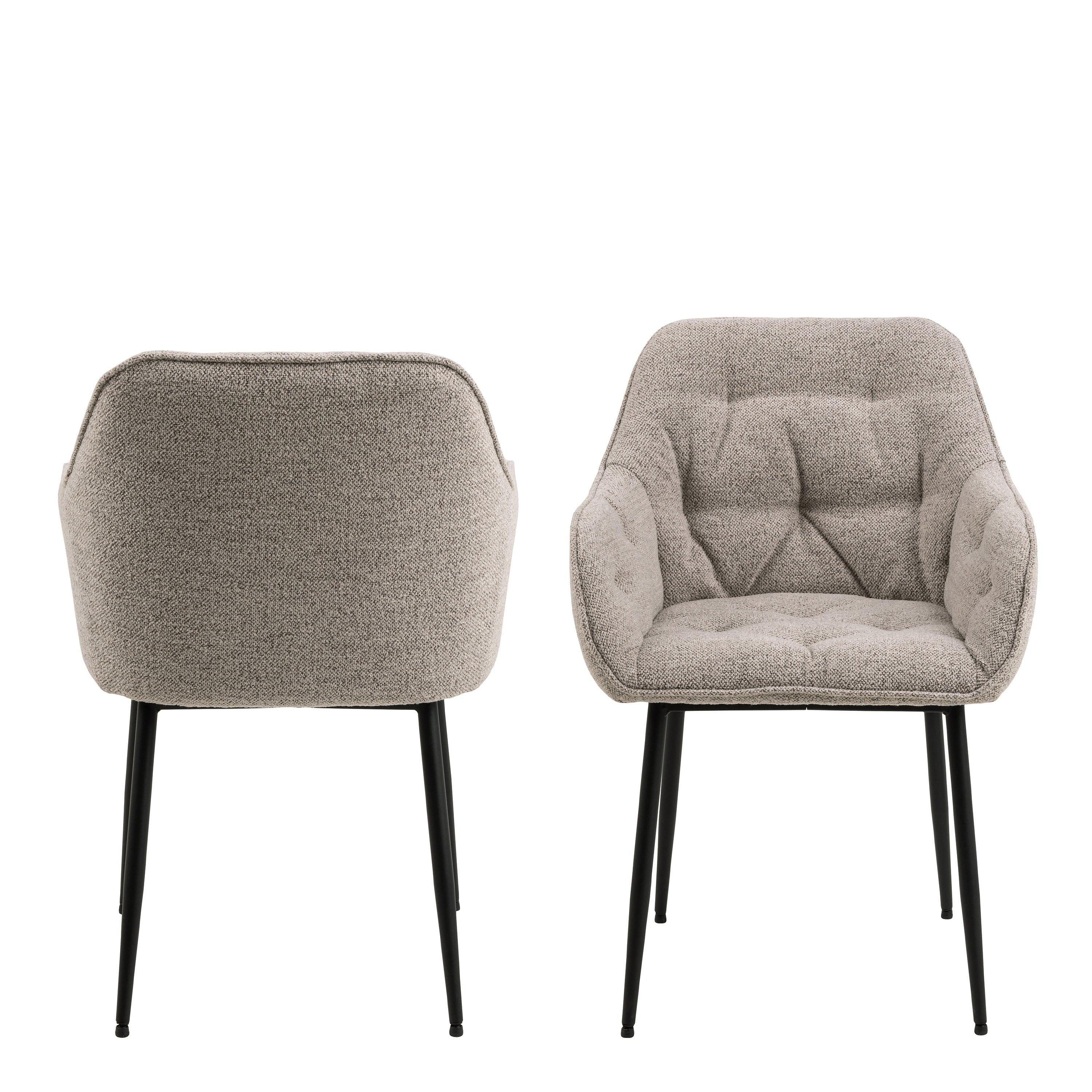 Brooke Dining Chair with Armrest in Monza Beige Set of 2 - image 2