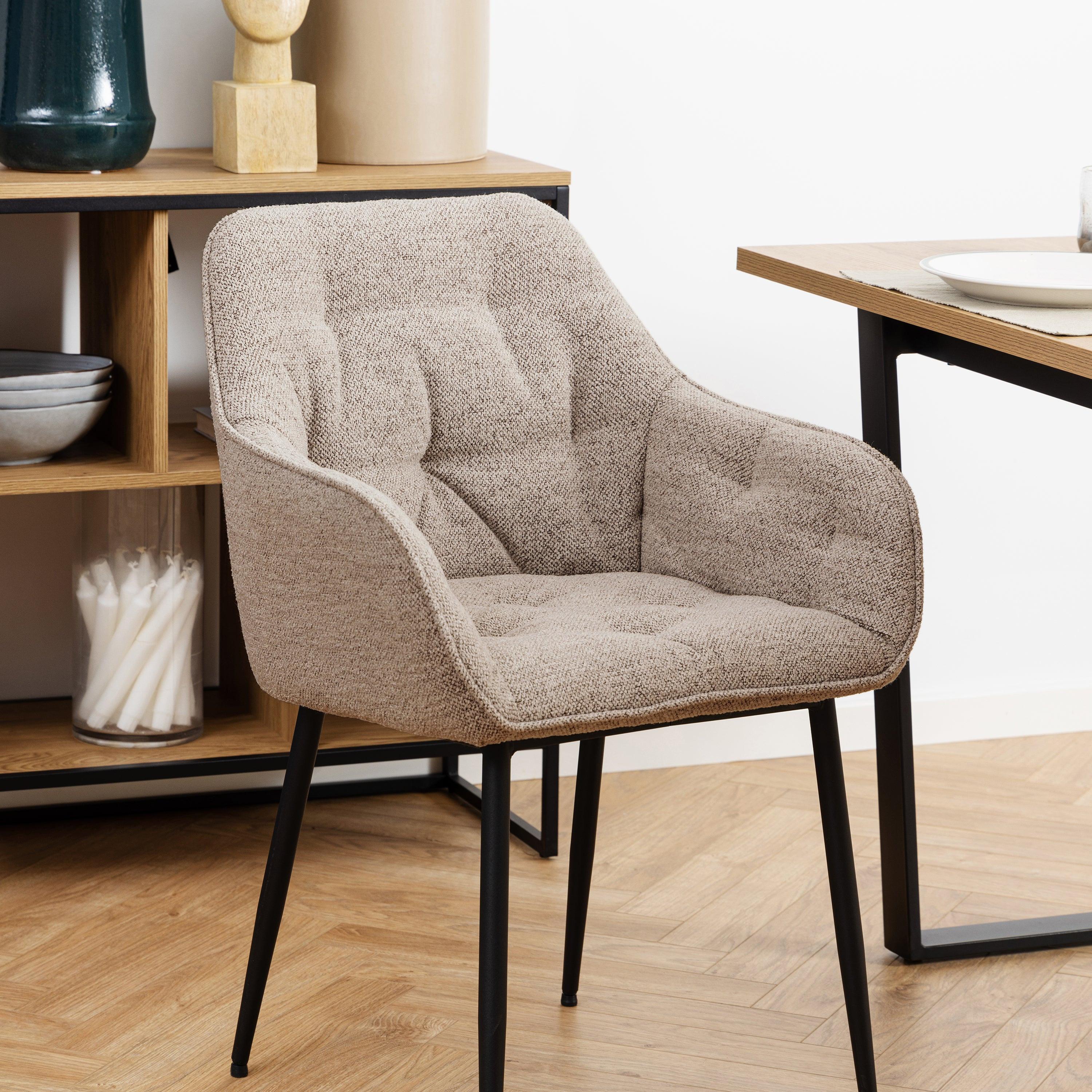 Brooke Dining Chair with Armrest in Monza Beige Set of 2 - image 5