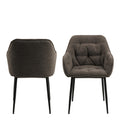 Brooke Dining Chair with Armrest in Taupe Set of 2 - image 2