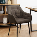 Brooke Dining Chair with Armrest in Taupe Set of 2 - image 5