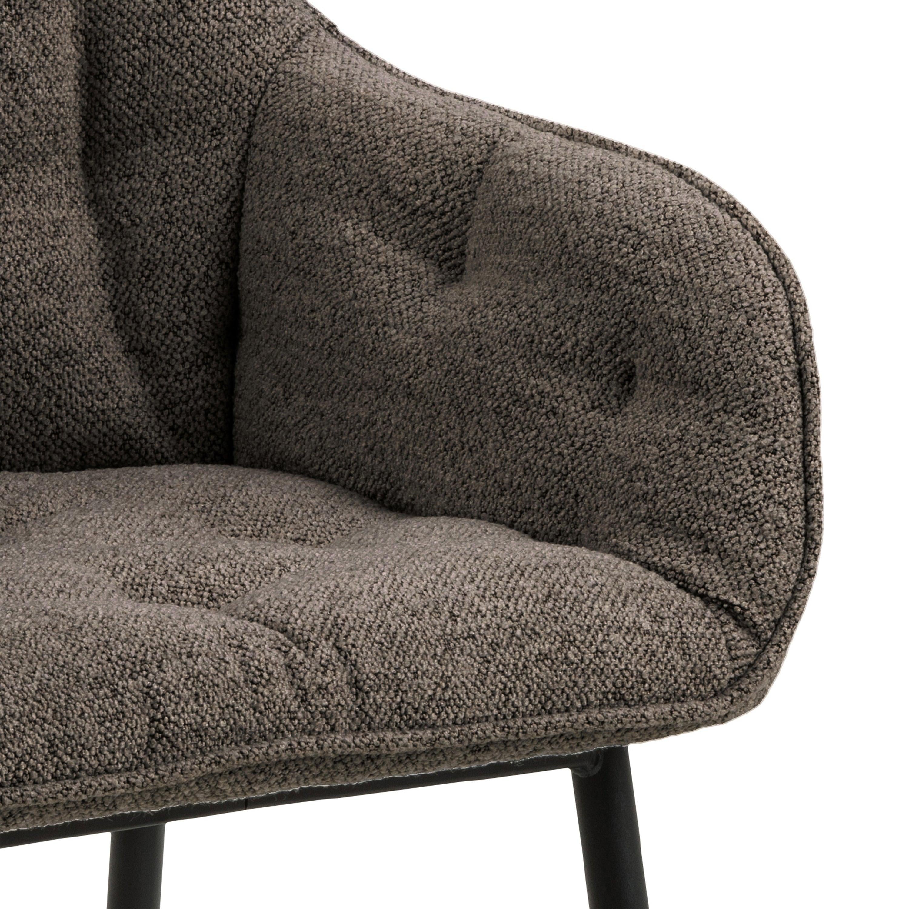 Brooke Dining Chair with Armrest in Taupe Set of 2 - image 6