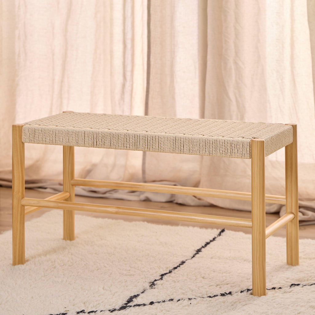 Alvin Weaved Bench in Off White - image 3