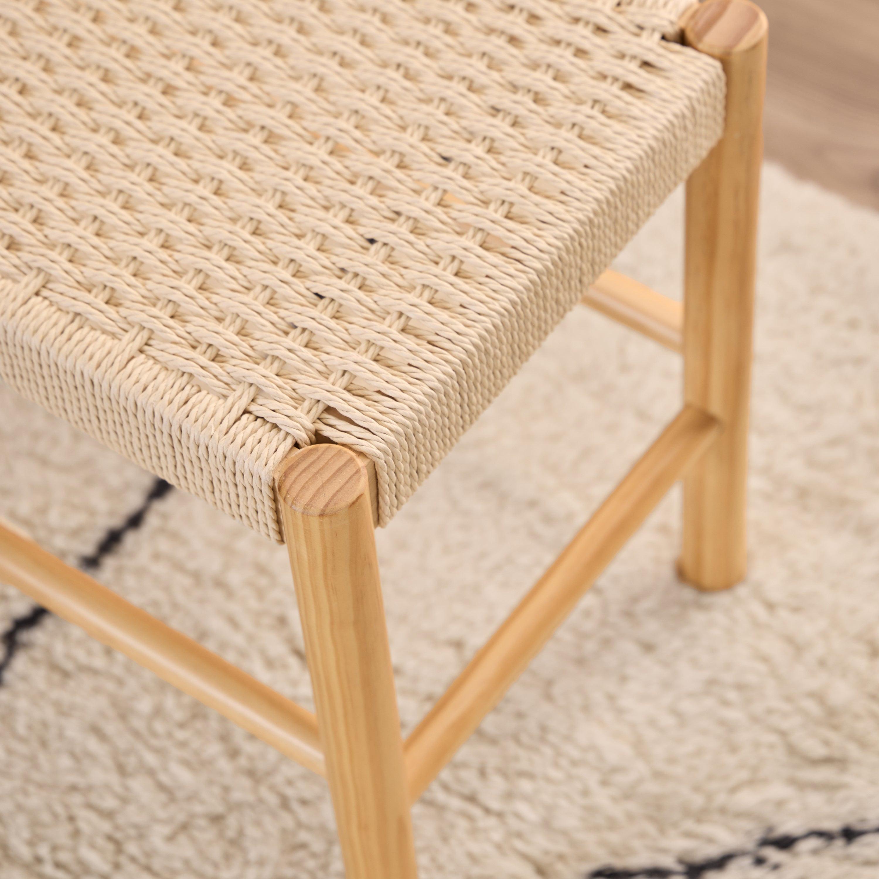 Alvin Weaved Bench in Off White - image 4