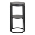 Strington Round Bedside Table 1 Shelf in Matt Black - image 2