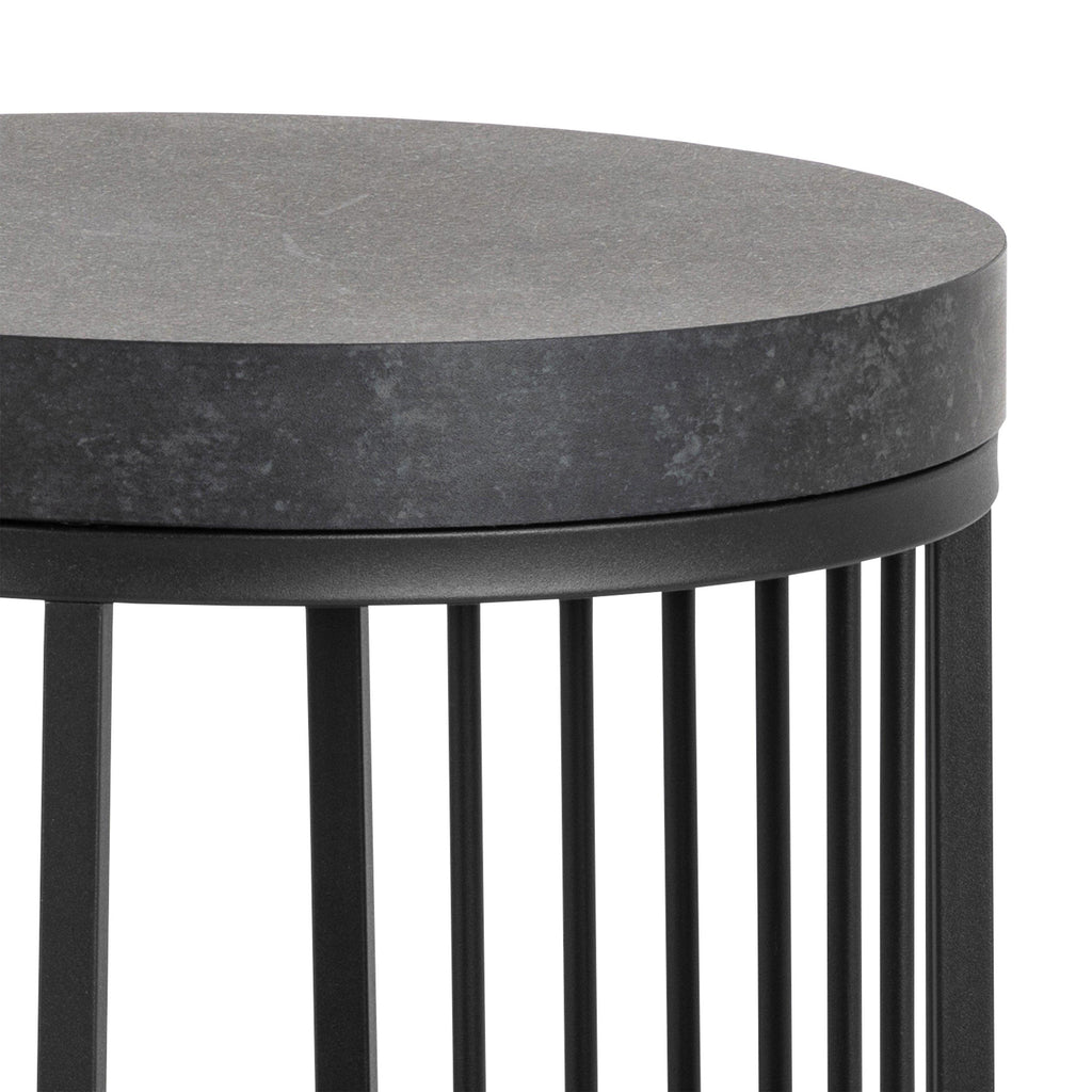 Strington Round Bedside Table 1 Shelf in Matt Black - image 5