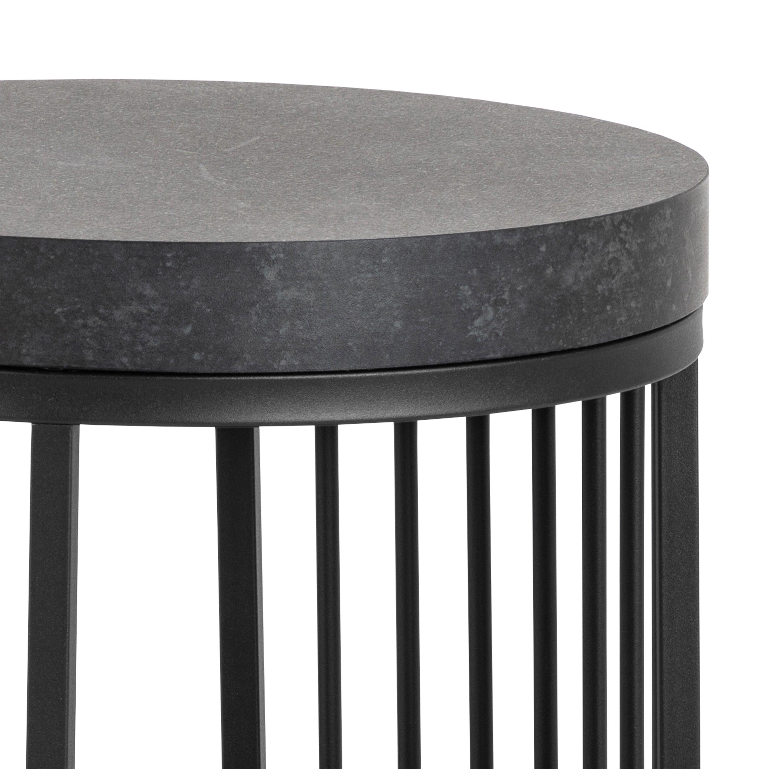 Strington Round Bedside Table 1 Shelf in Matt Black - image 5