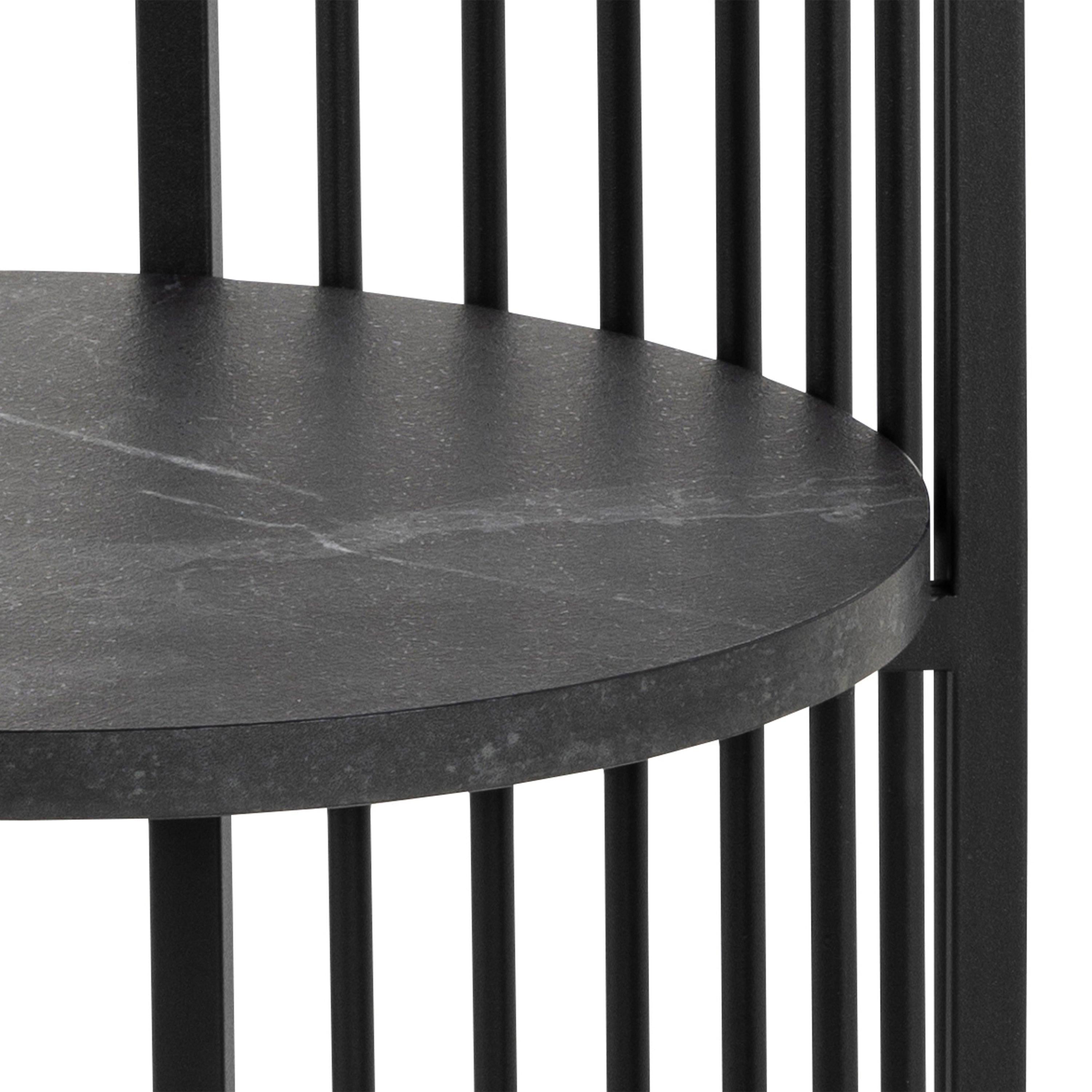 Strington Round Bedside Table 1 Shelf in Matt Black - image 7