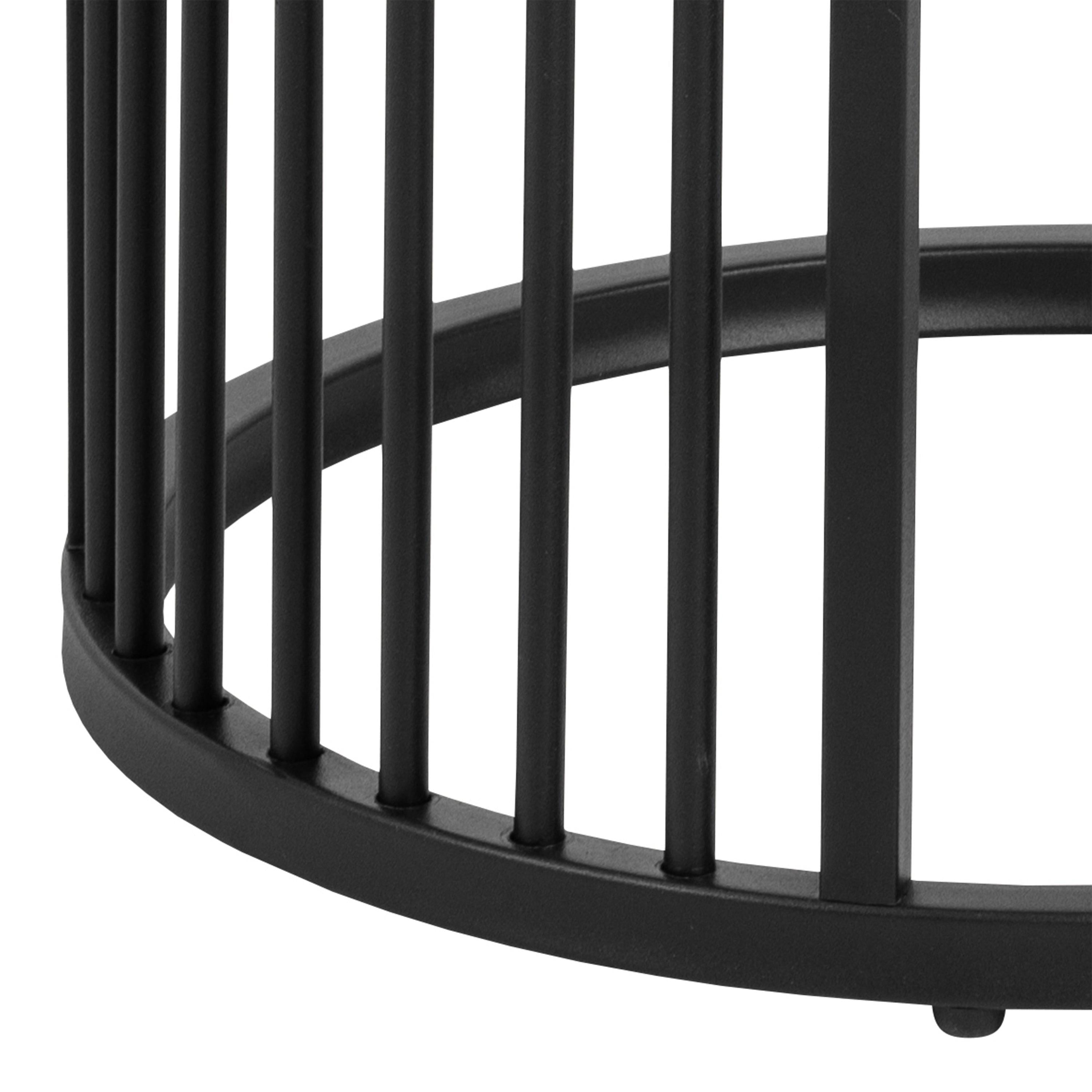 Strington Round Bedside Table 1 Shelf in Matt Black - image 8