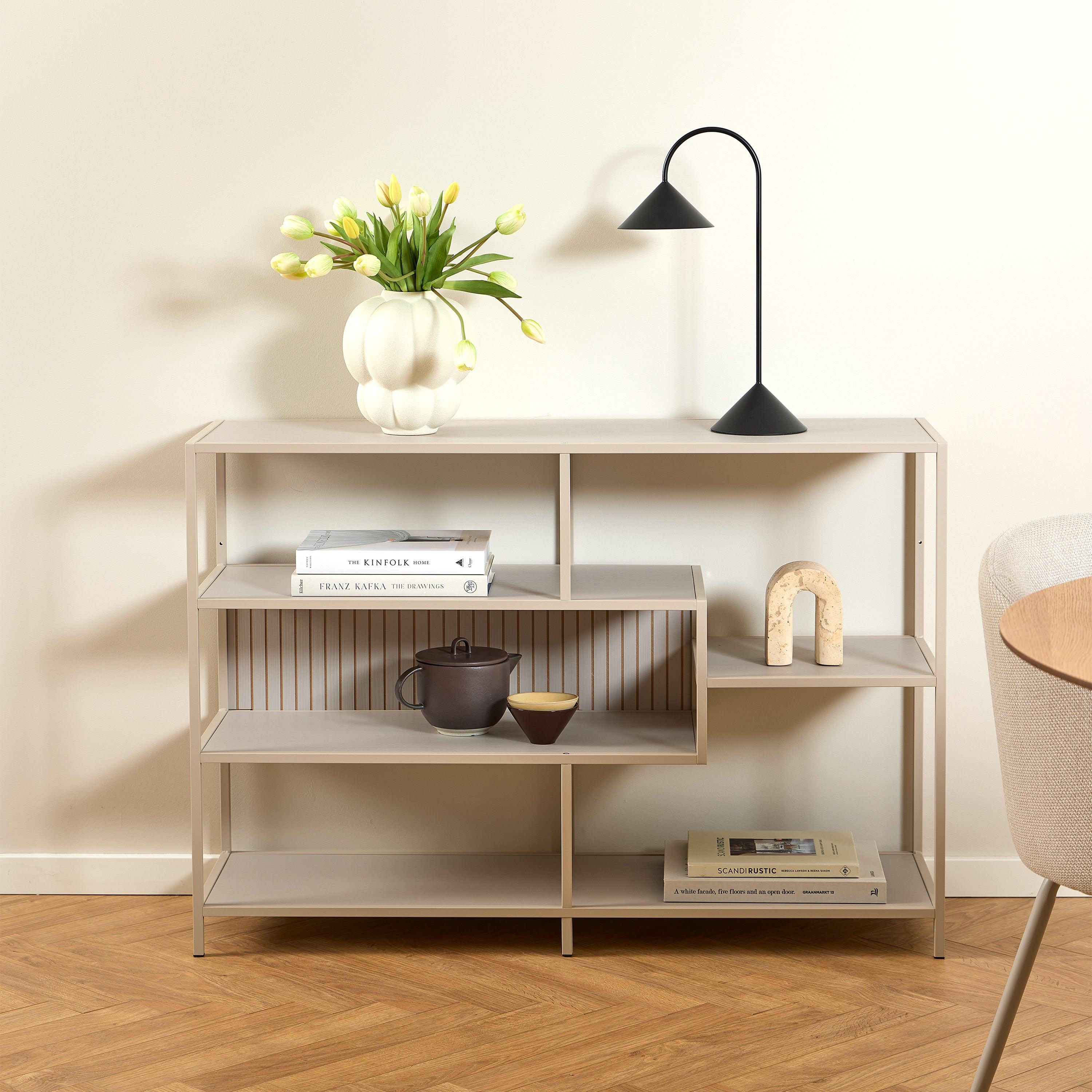 Seaford Wide Grey Steel Bookcase with 4 Grey Melamine Shelves - image 4