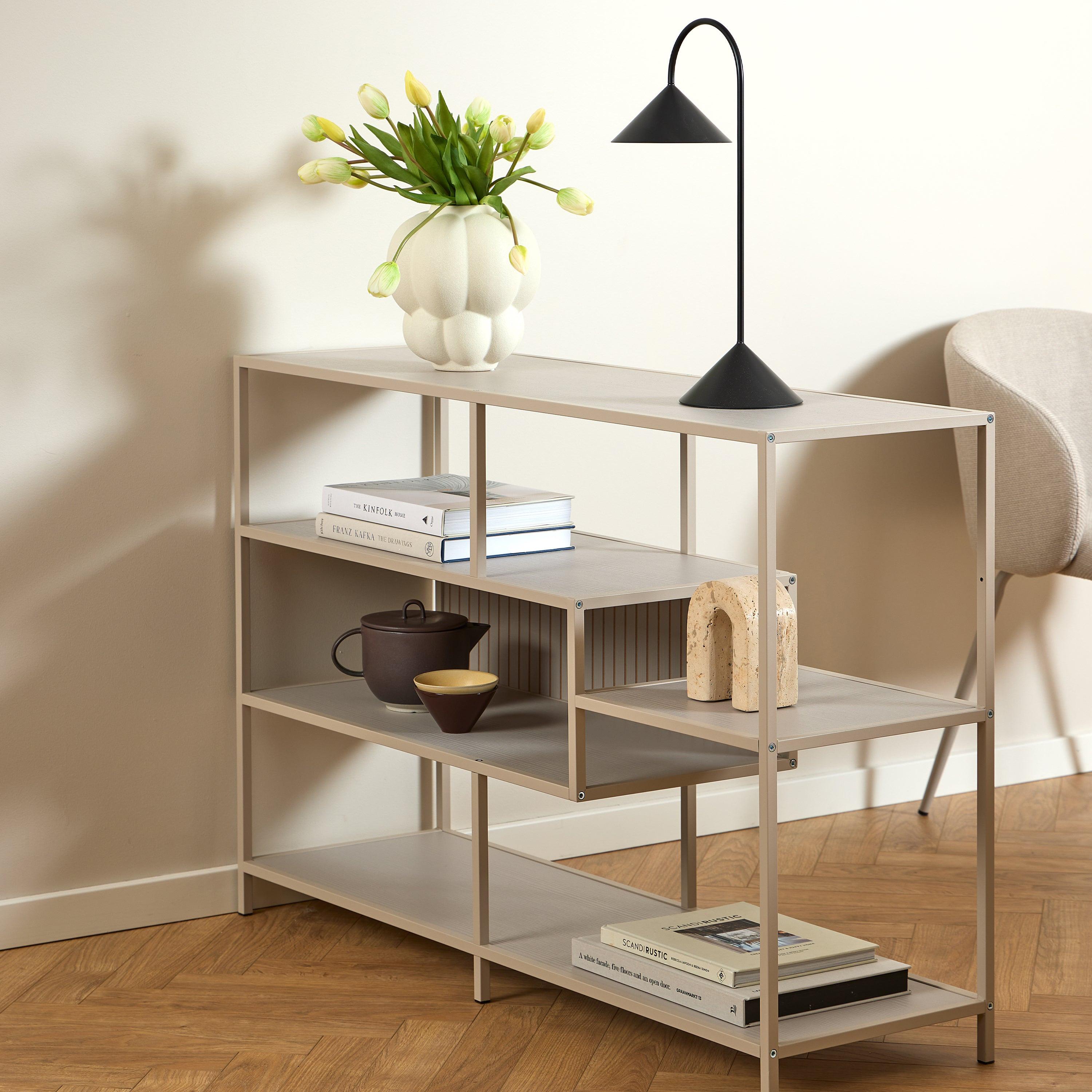 Seaford Wide Grey Steel Bookcase with 4 Grey Melamine Shelves - image 5