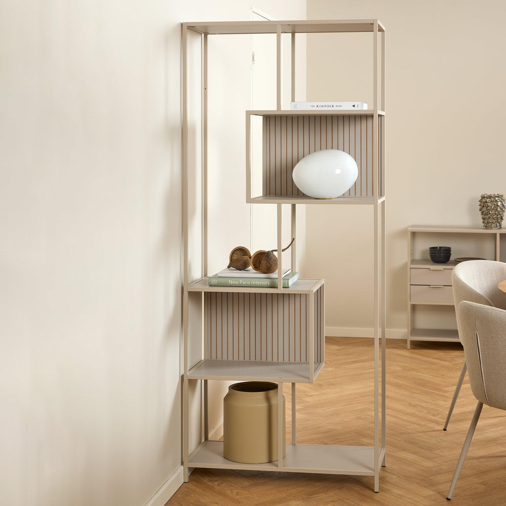 Seaford Tall Grey Metal Bookcase with 5 Shelves - image 6