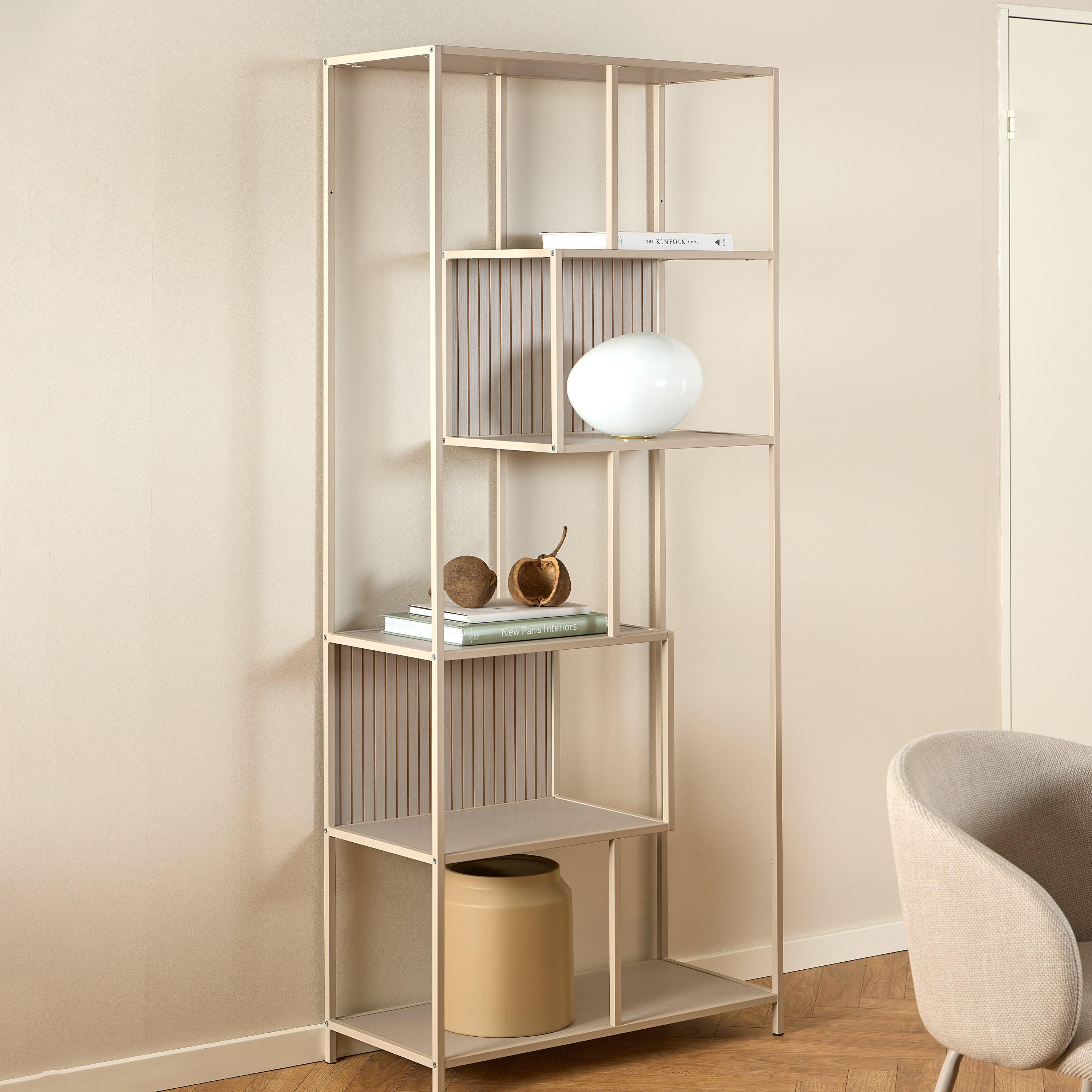 Seaford Tall Grey Metal Bookcase with 5 Shelves - image 7