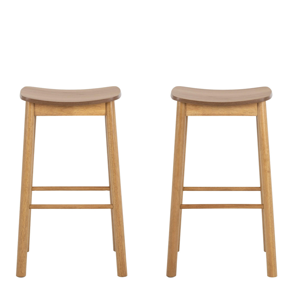 Barlow Bar Stool Without Back in Matt Oak Set of 2 - image 2