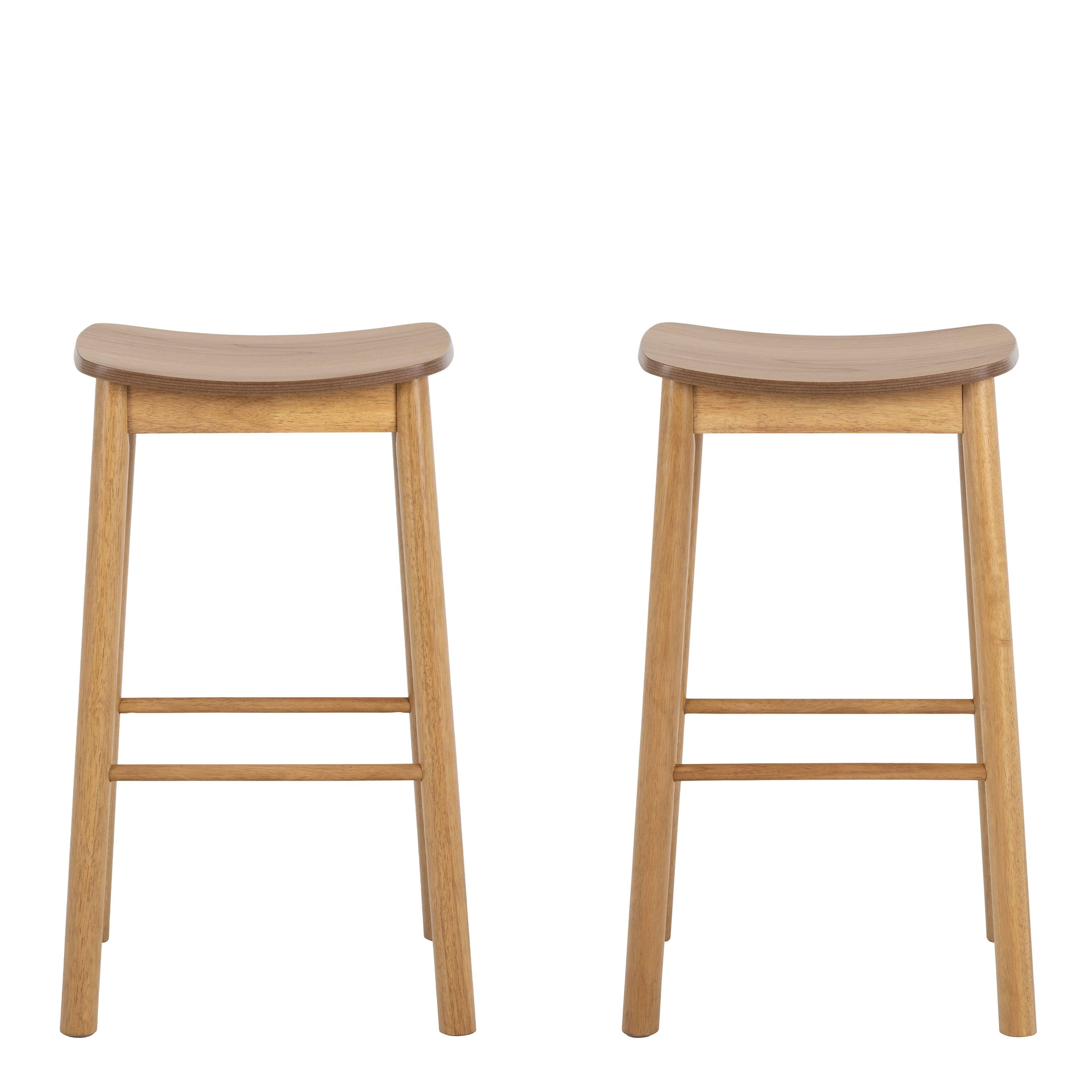 Barlow Bar Stool Without Back in Matt Oak Set of 2 - image 2