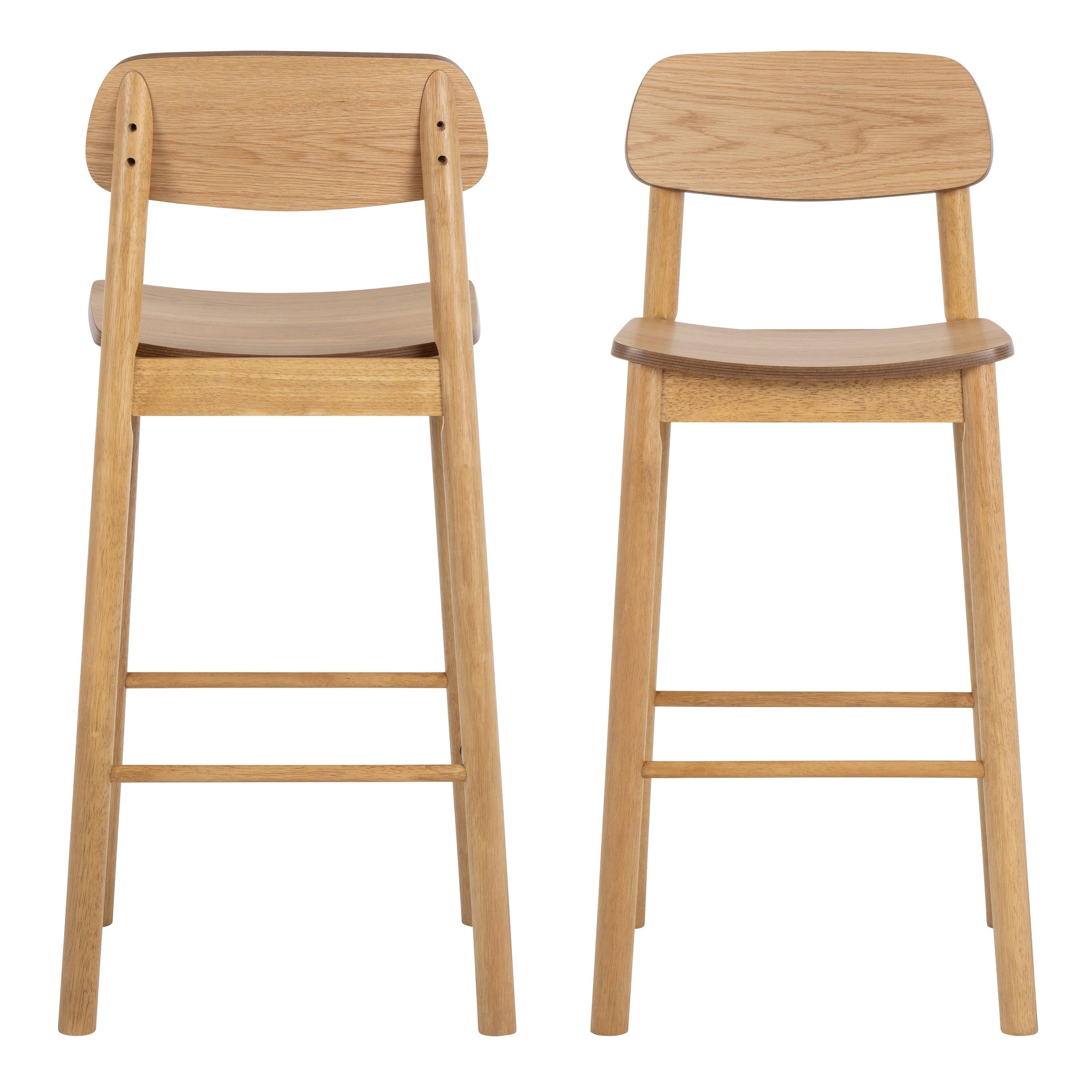 Barlow Bar Stool in Matt Oak Set of 2 - image 2