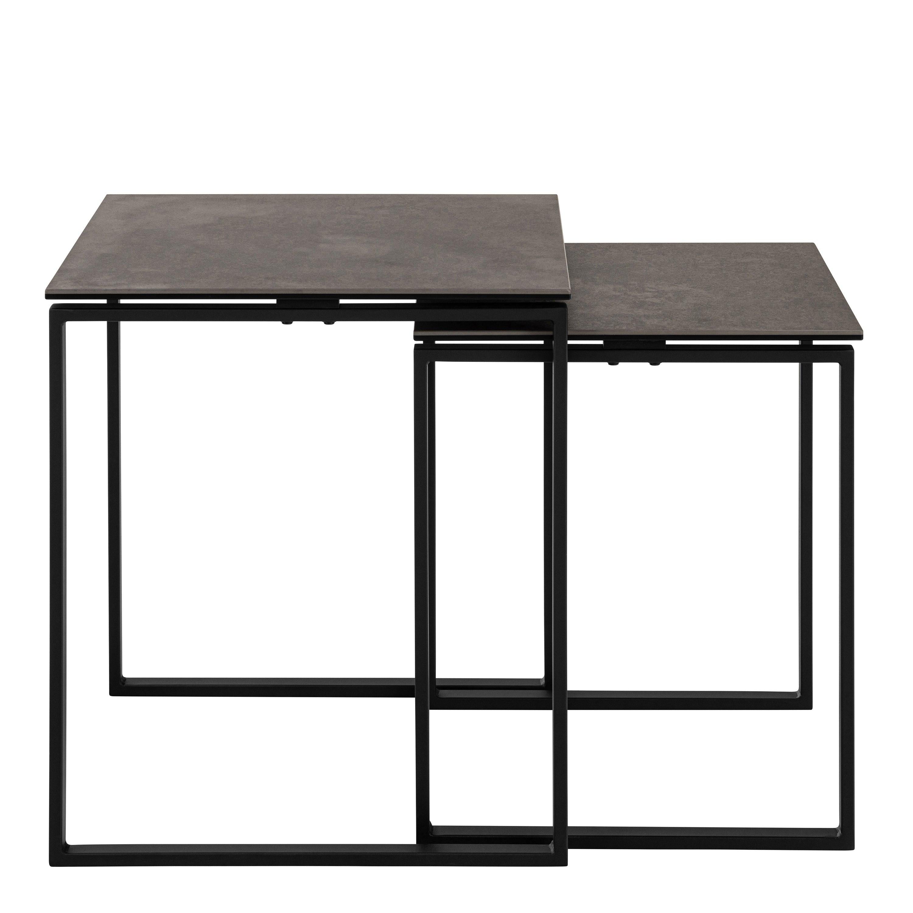 Katrine Square Coffee Table Set in Ceramic Black - image 2