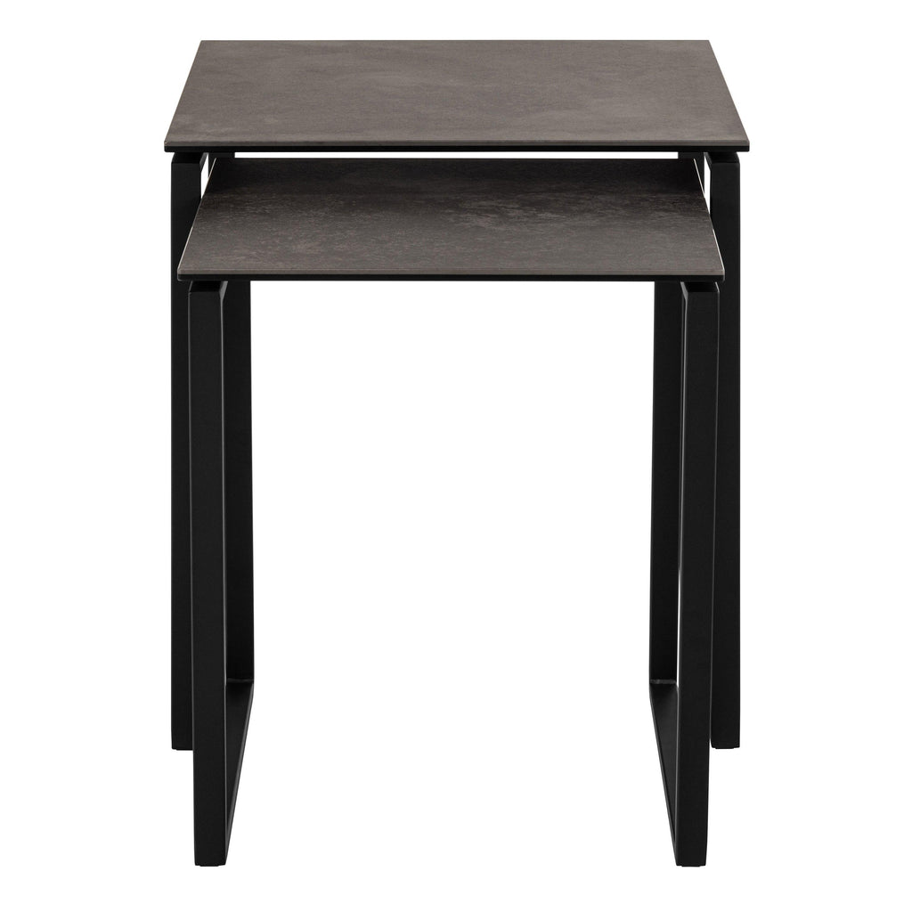 Katrine Square Coffee Table Set in Ceramic Black - image 3