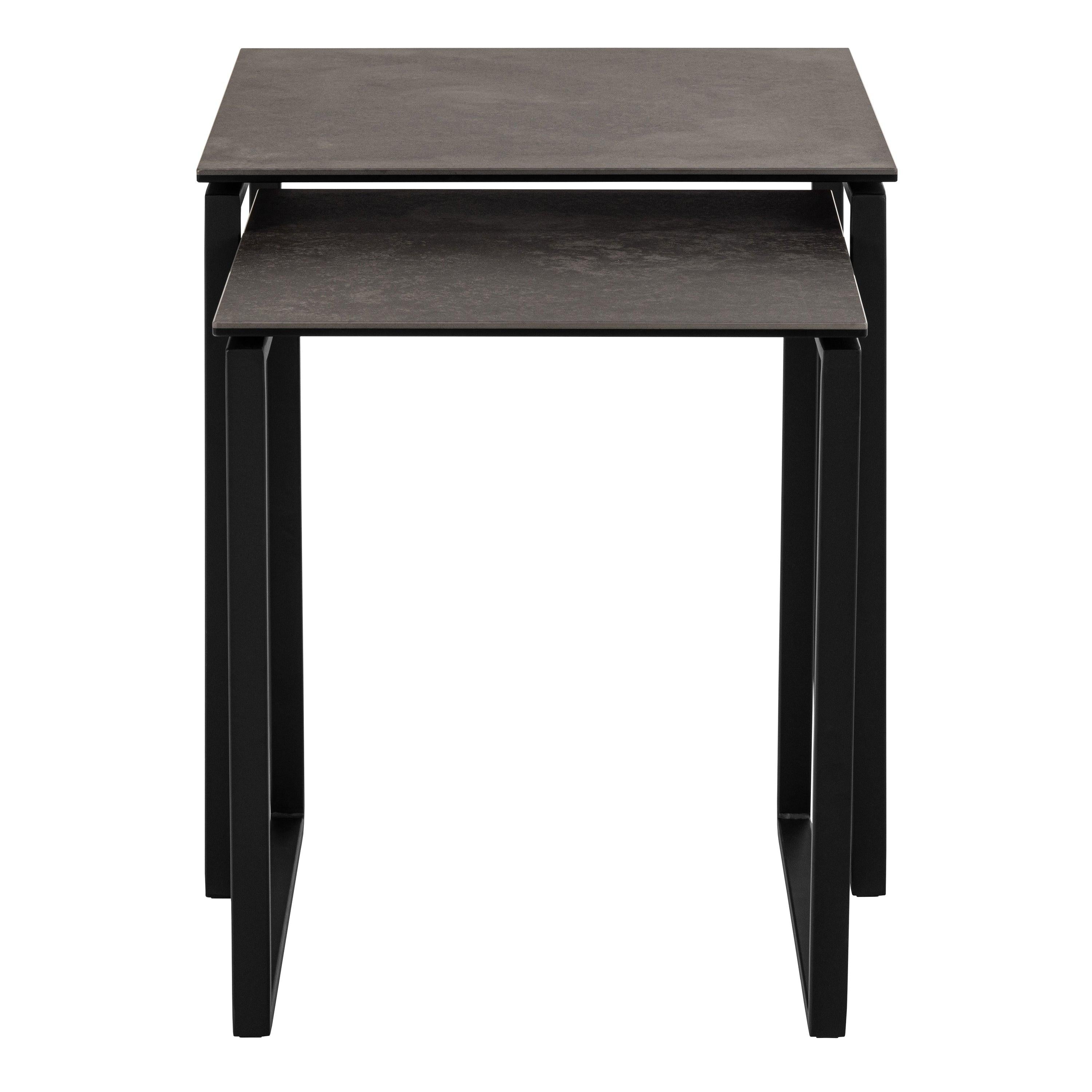 Katrine Square Coffee Table Set in Ceramic Black - image 3