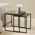 Katrine Square Coffee Table Set in Ceramic Black - image 4