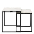 Katrine Square Coffee Table Set in Ceramic White - image 2