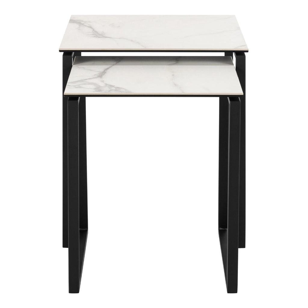 Katrine Square Coffee Table Set in Ceramic White - image 3