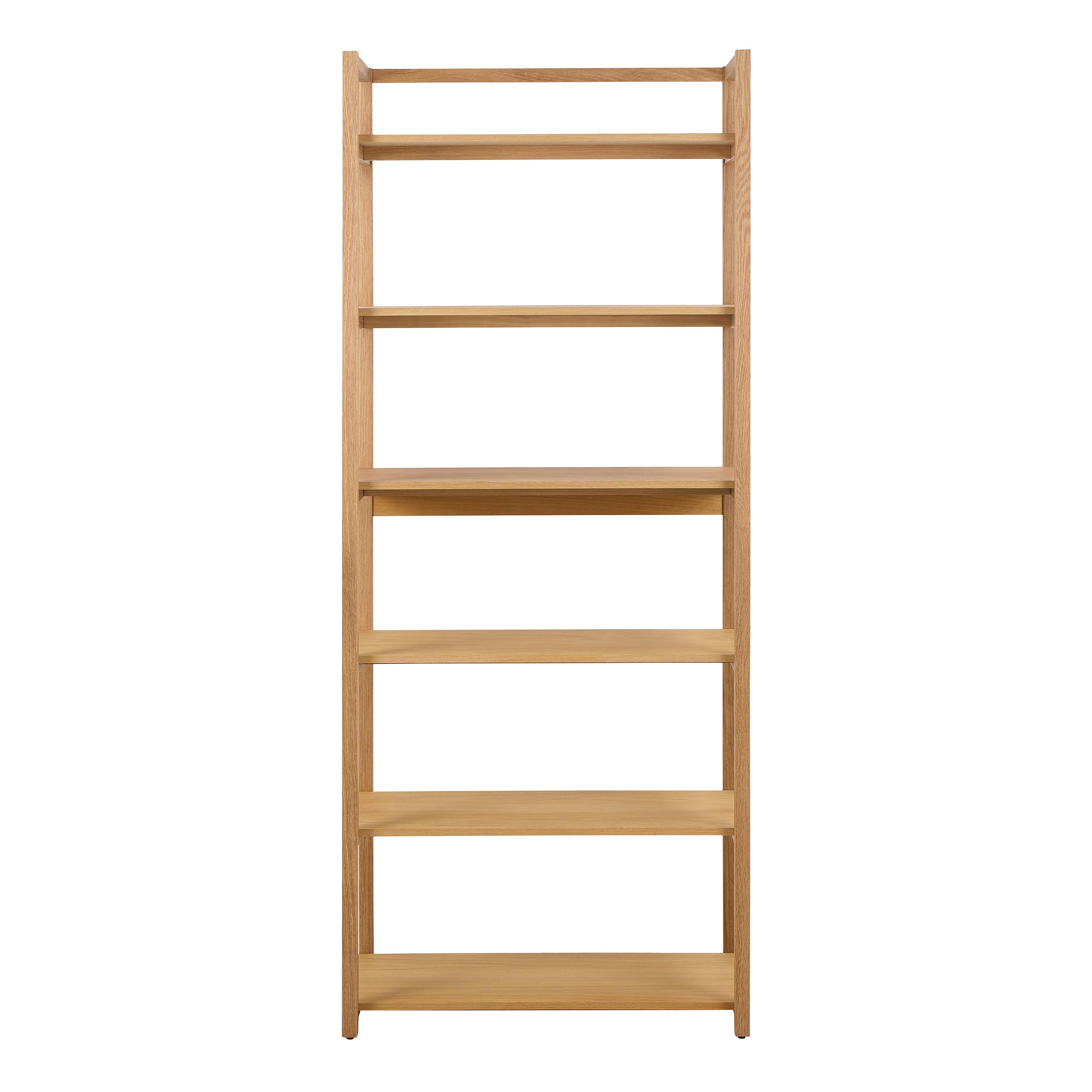 Ludza Rectangular Bookcase with 6 Shelves in Oak - image 2