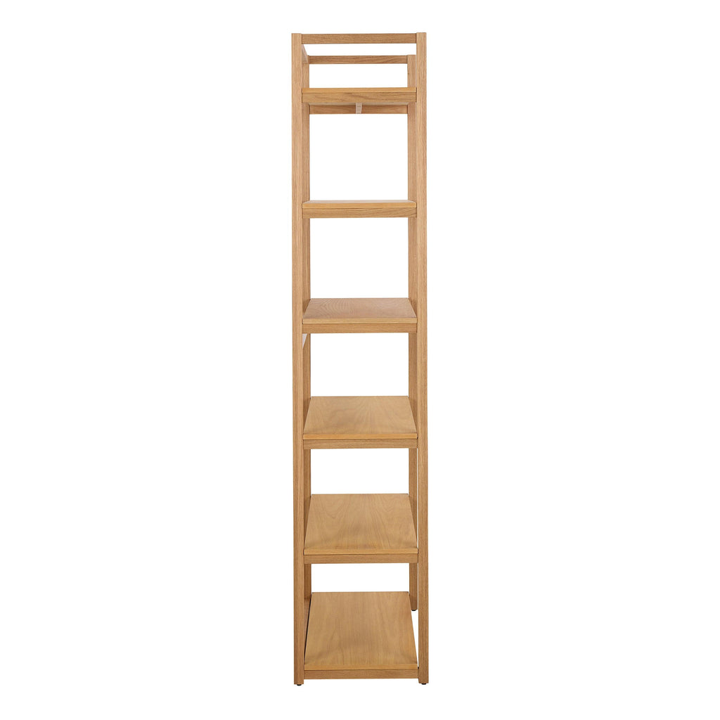 Ludza Rectangular Bookcase with 6 Shelves in Oak - image 3