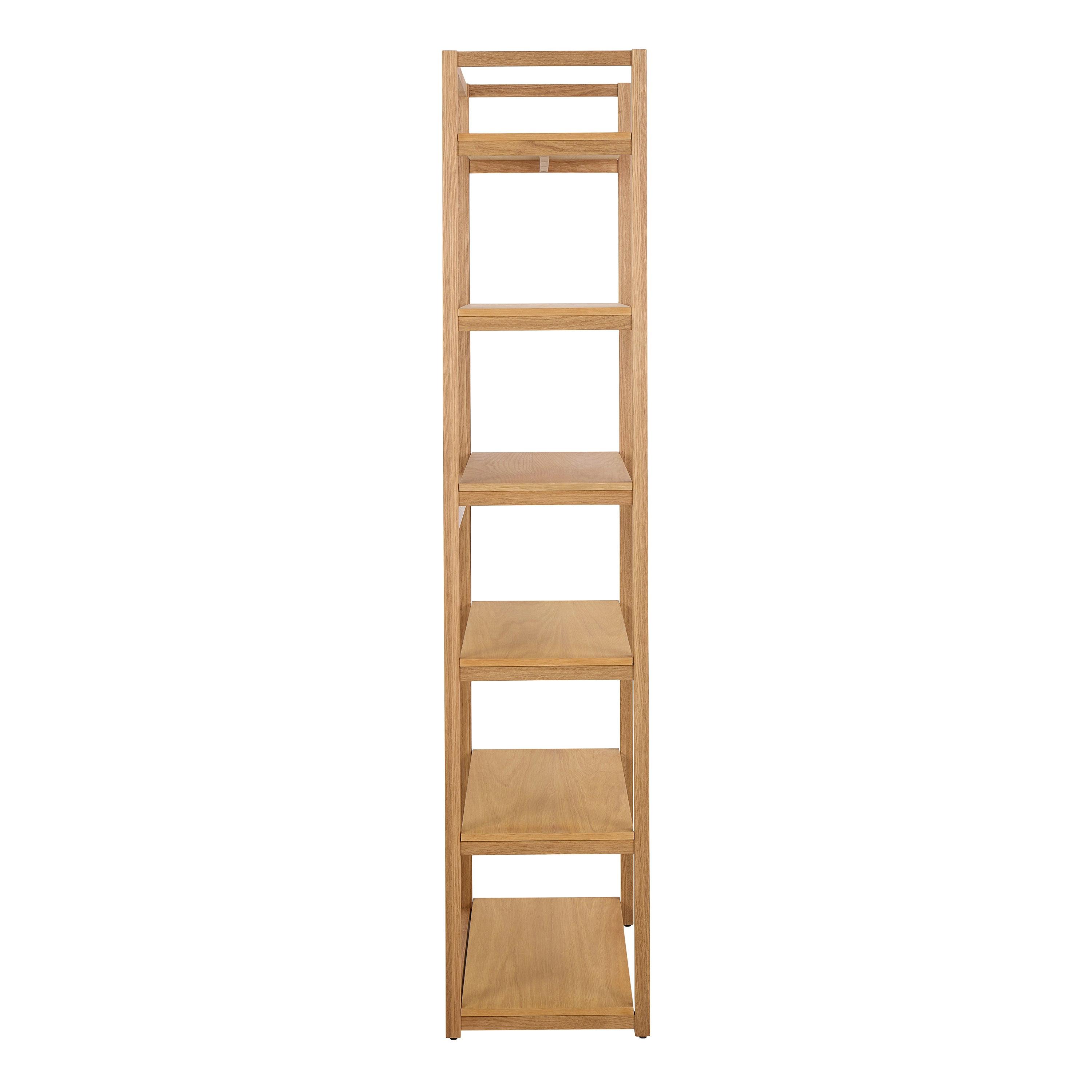 Ludza Rectangular Bookcase with 6 Shelves in Oak - image 3