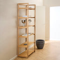 Ludza Rectangular Bookcase with 6 Shelves in Oak - image 4