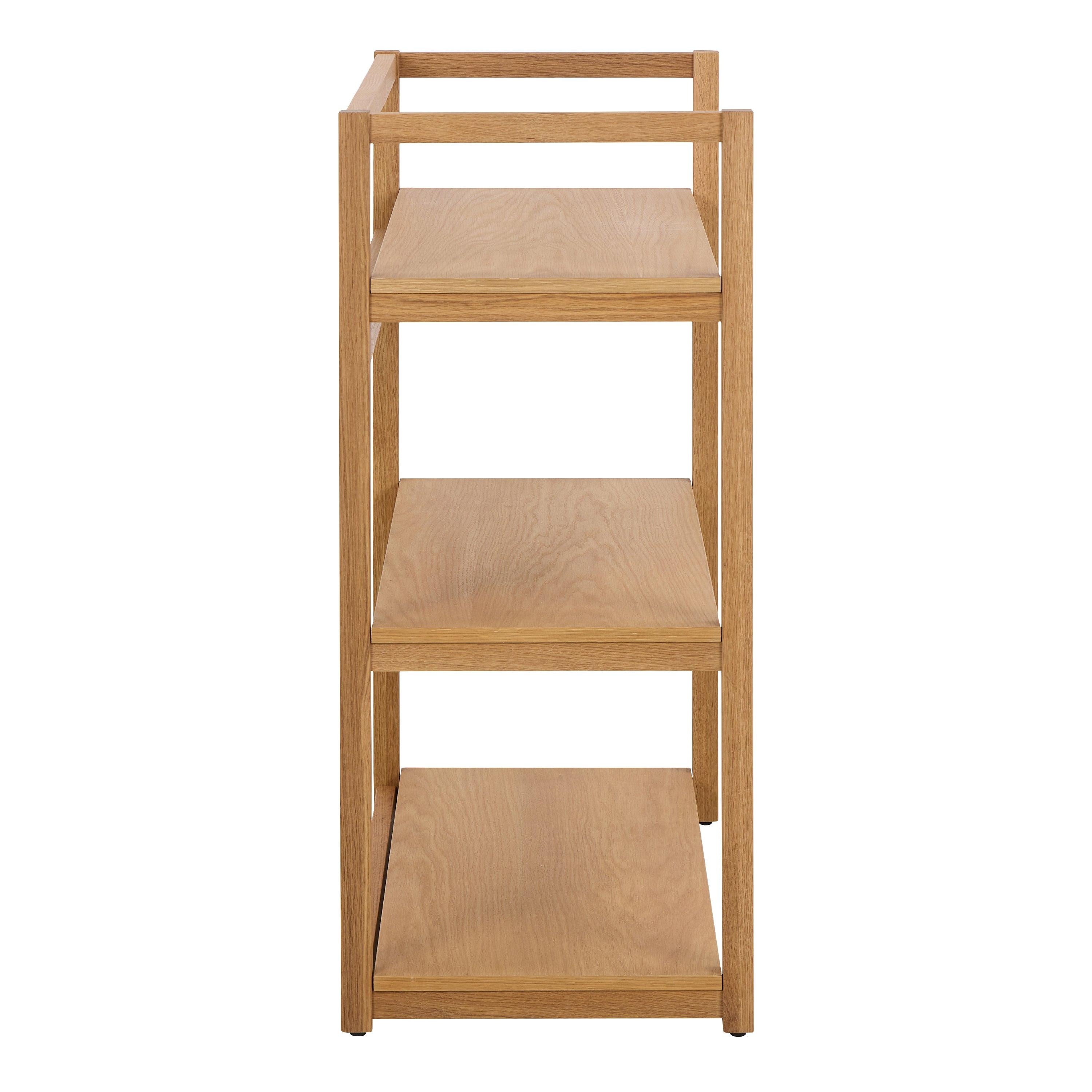 Ludza Rectangular Bookcase with 3 Shelves in Oak - image 3