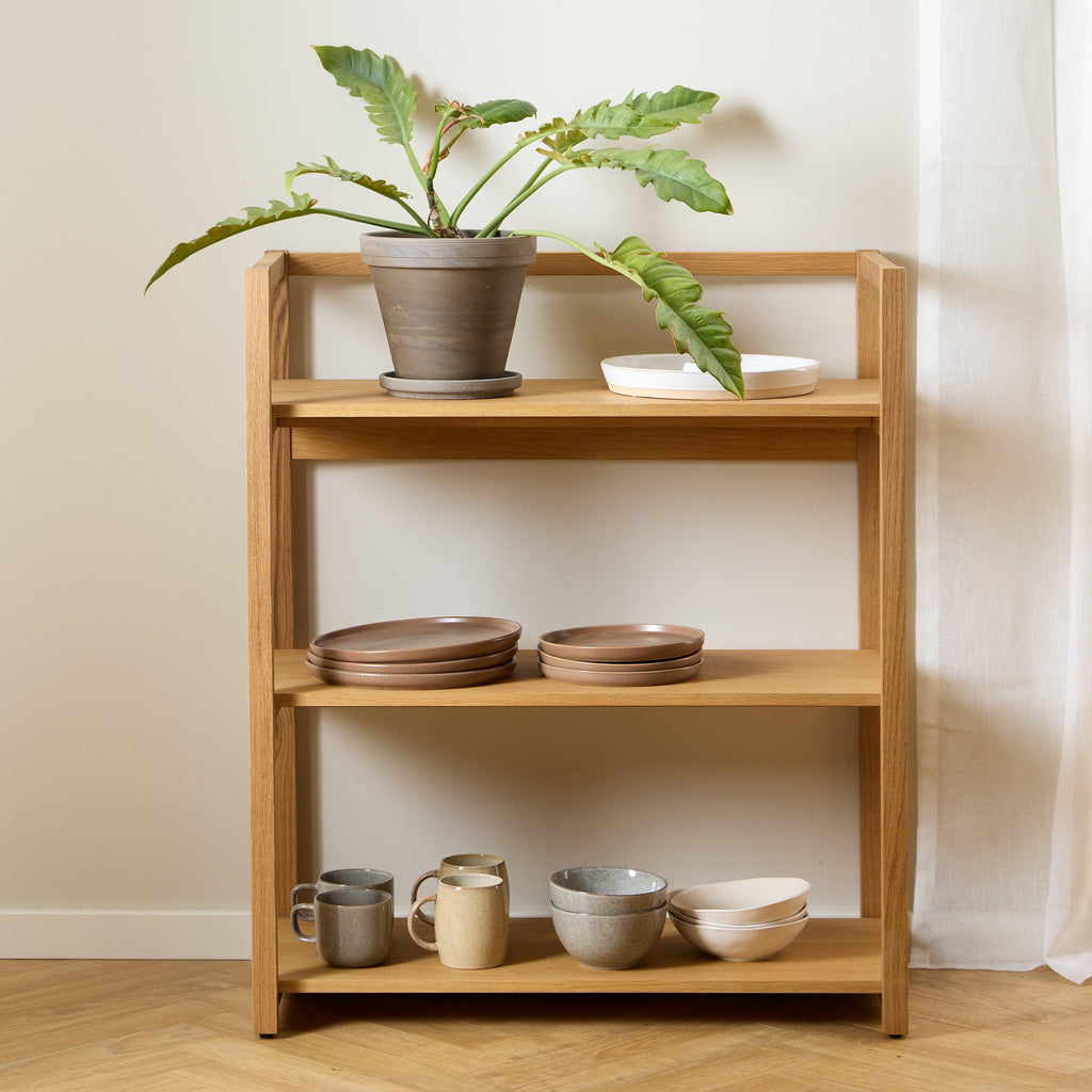 Ludza Rectangular Bookcase with 3 Shelves in Oak - image 4
