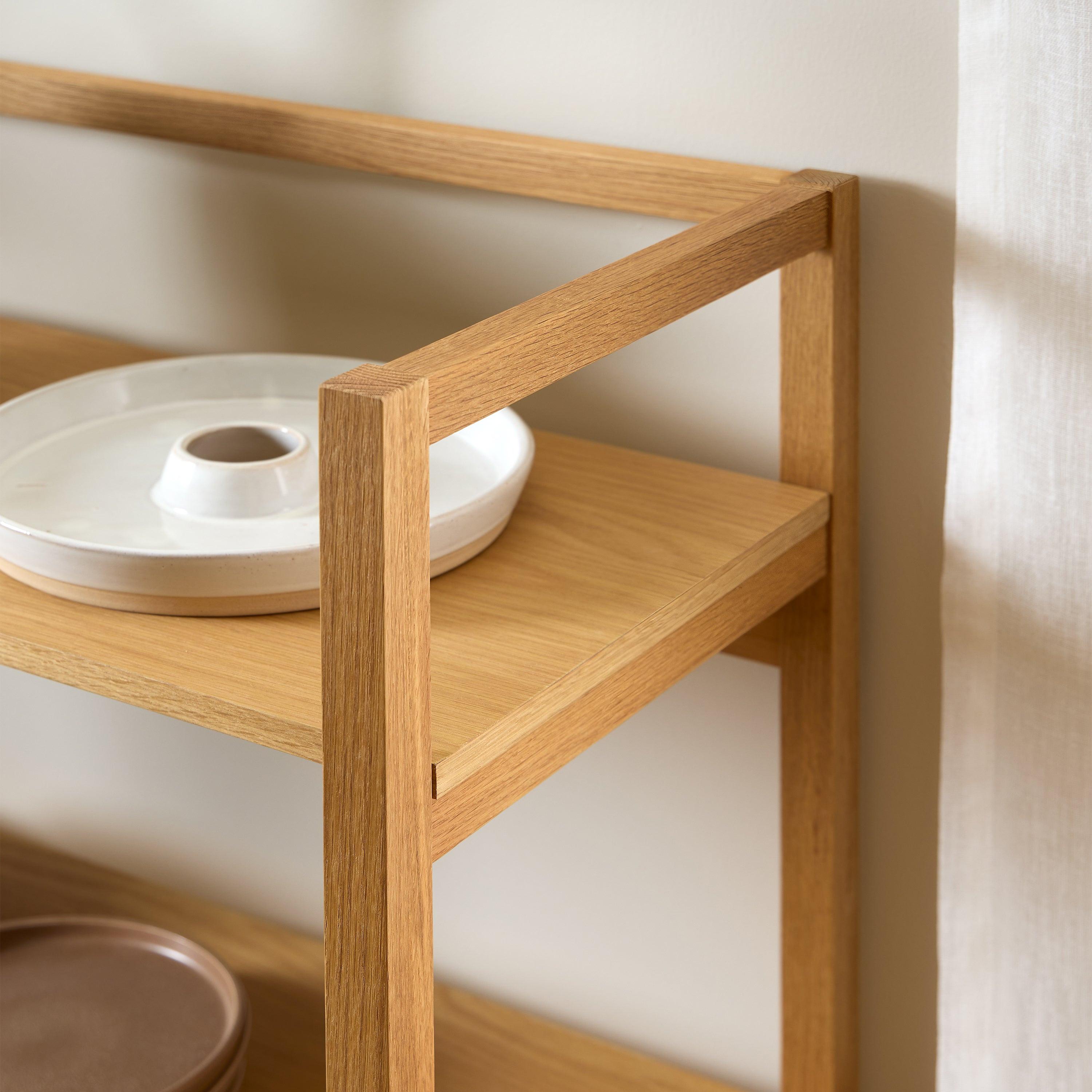 Ludza Rectangular Bookcase with 3 Shelves in Oak - image 5