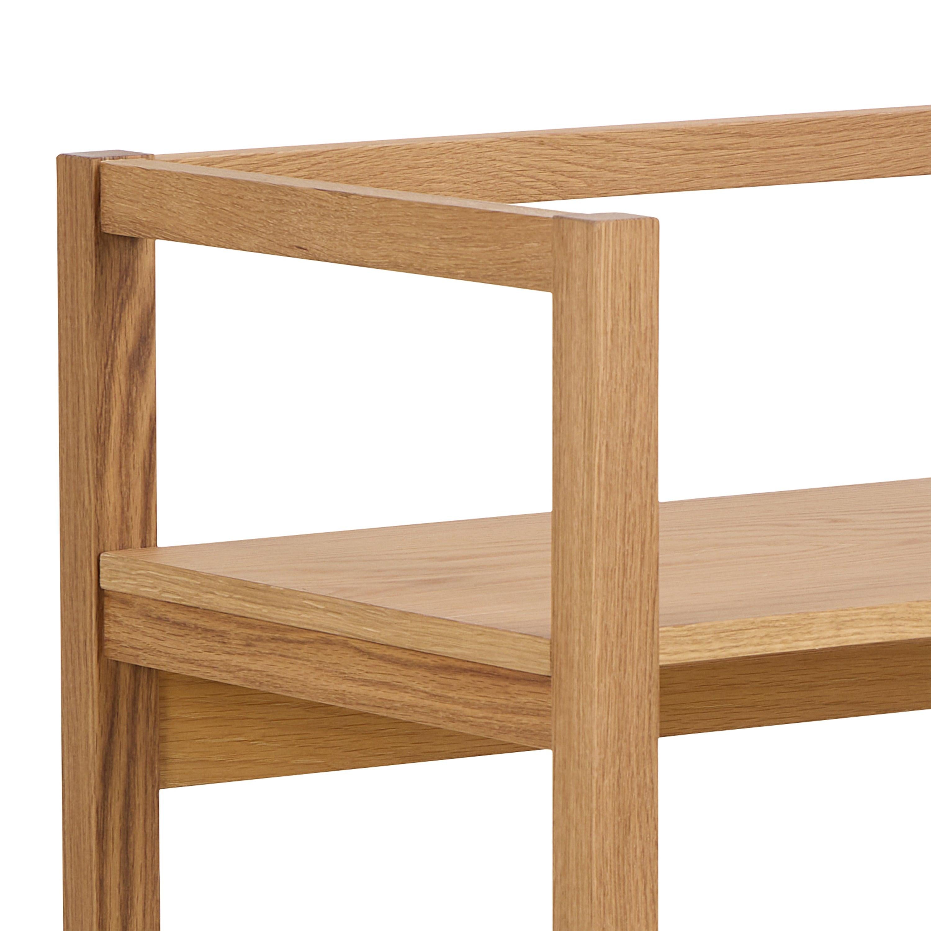 Ludza Rectangular Bookcase with 3 Shelves in Oak - image 6