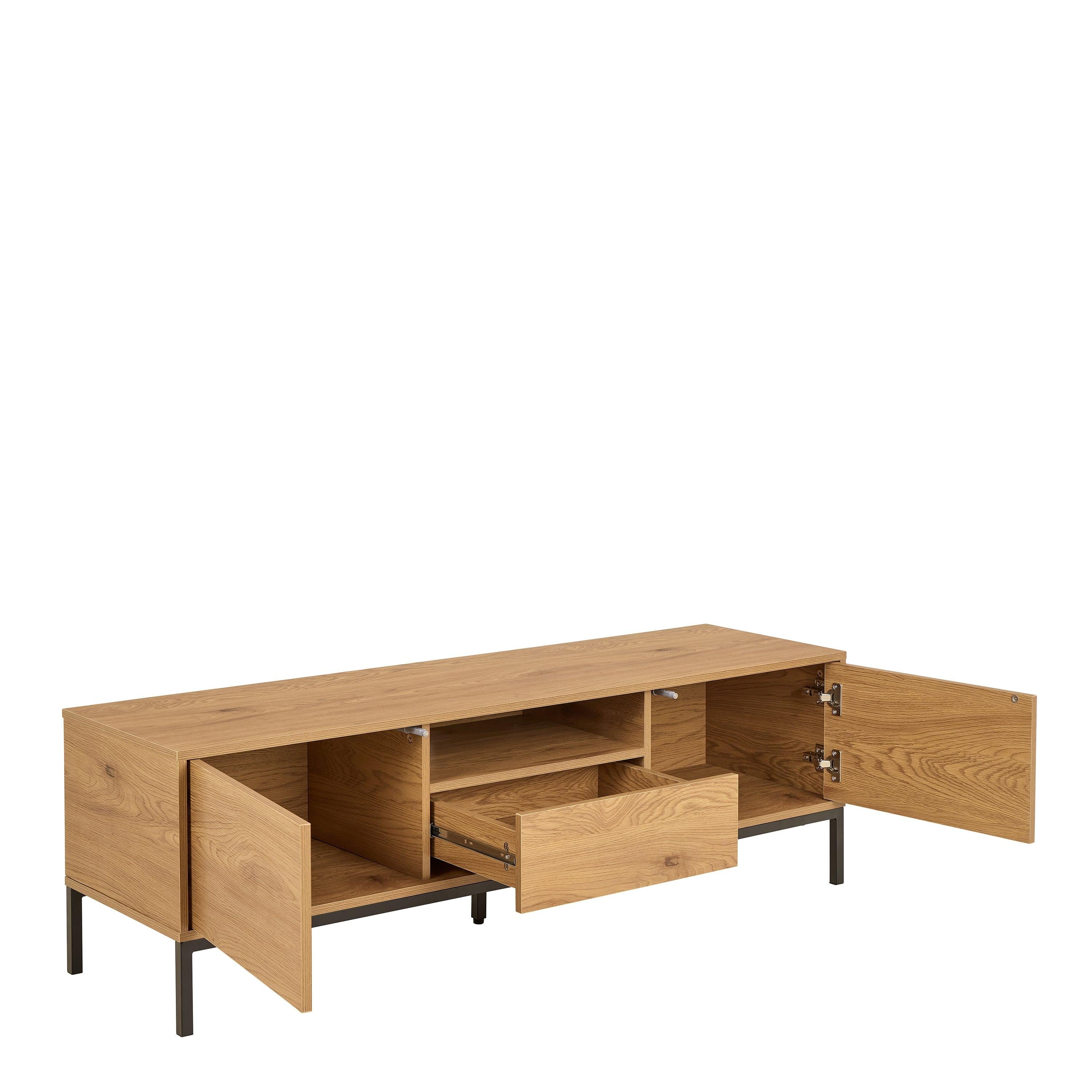 Seaford Tv Unit 2 Doors 1 Drawer in Matt Wild Oak - image 4