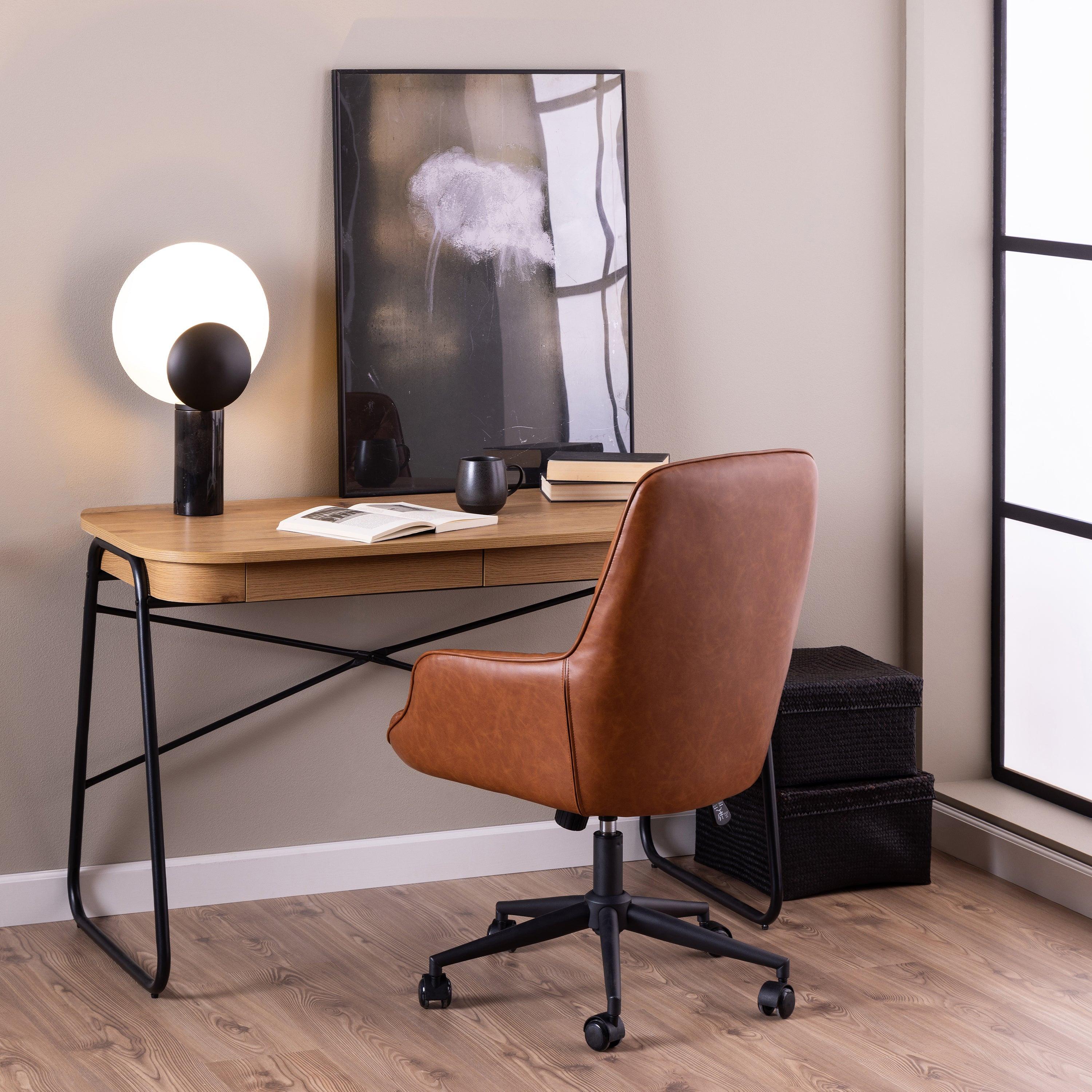 Erik Gas Lift Desk Chair in Brandy PU - image 4