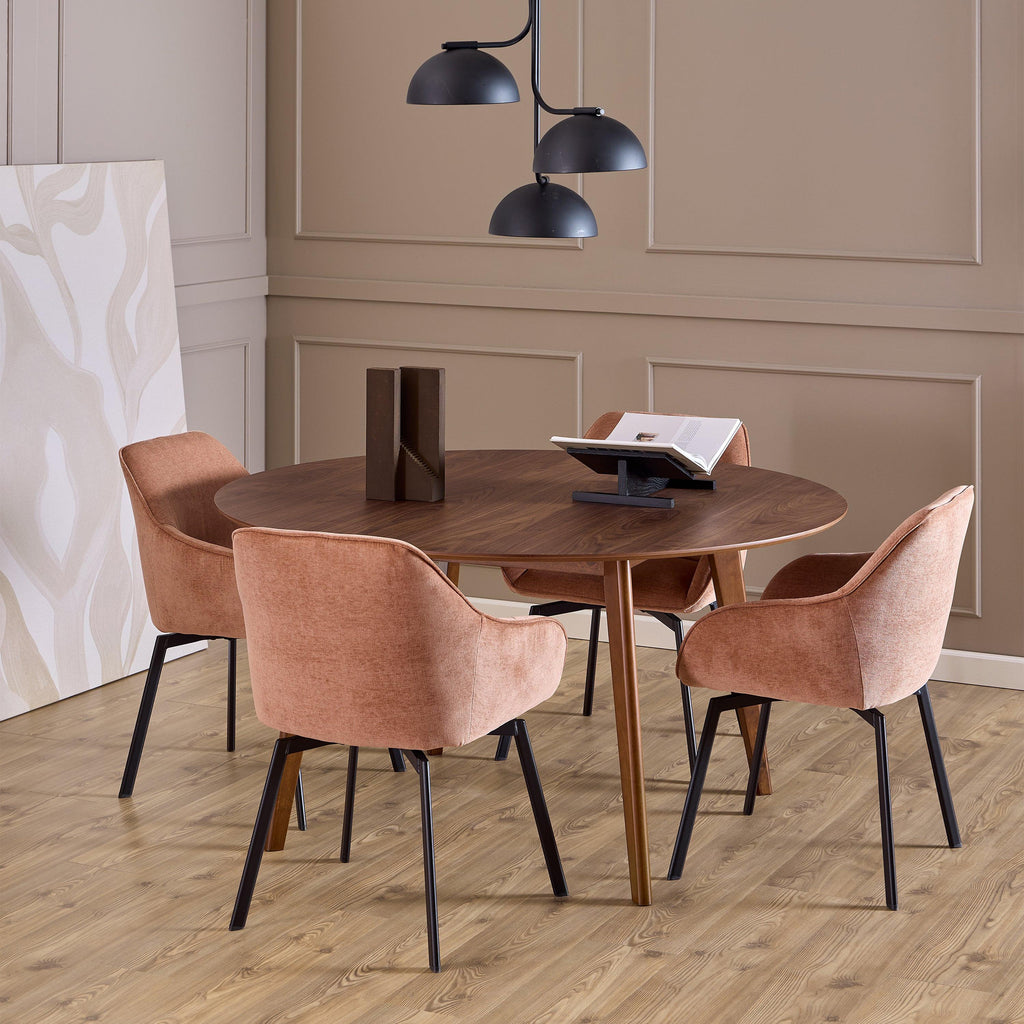 Roxby Round Dining Table in Walnut 140cm - image 4