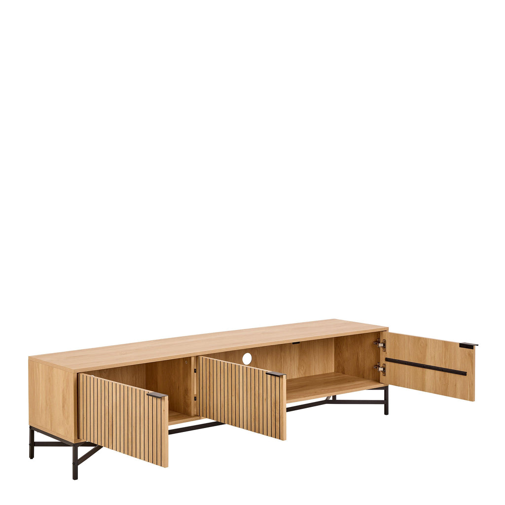 Jaipur TV Unit with 3 Doors 176cm Wide in Oak - image 4
