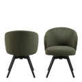 Darlene Dining Chair with Armrest and Swivel Function in Green - image 2
