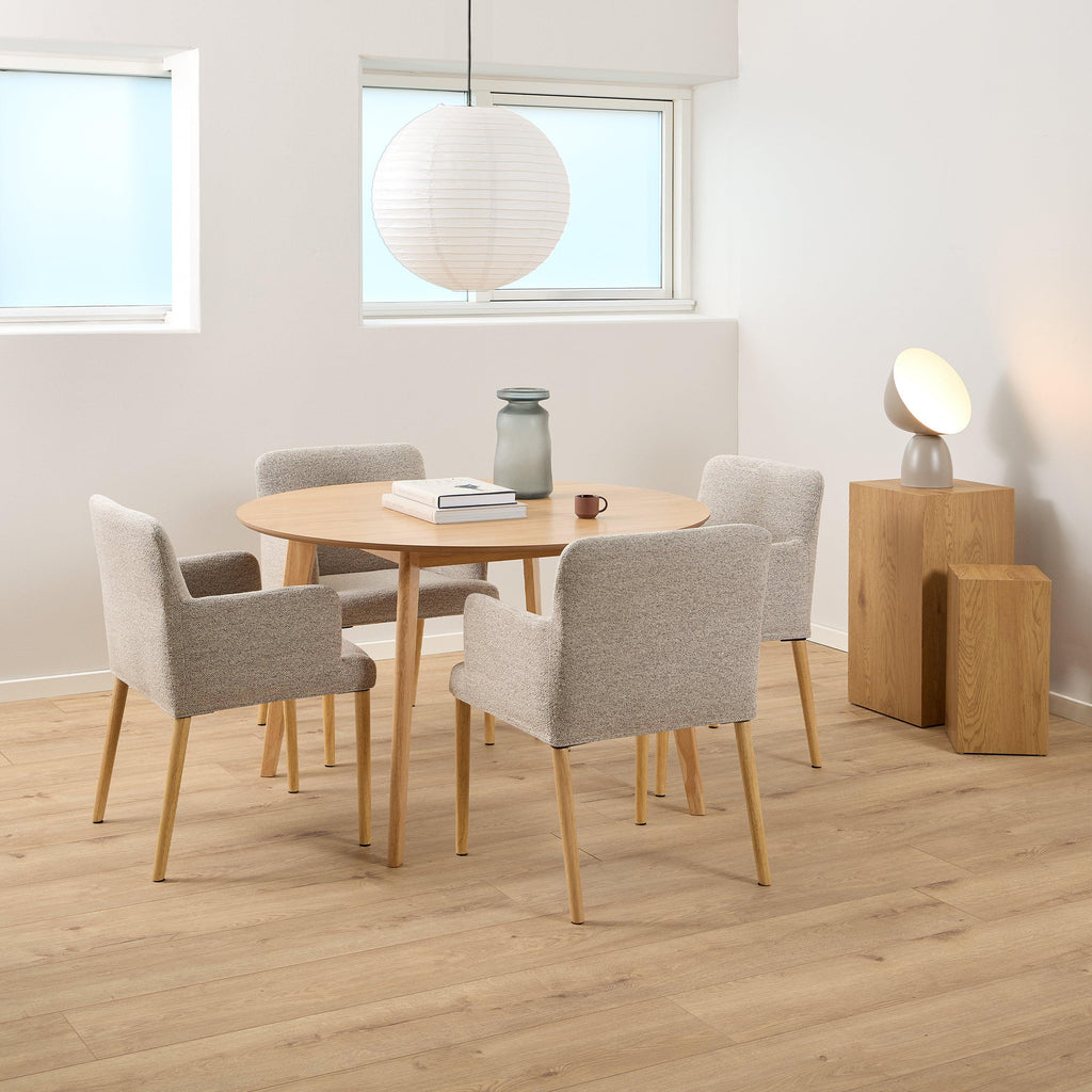 Roxby Round Dining Table in Matt Oak 120cm - image 5
