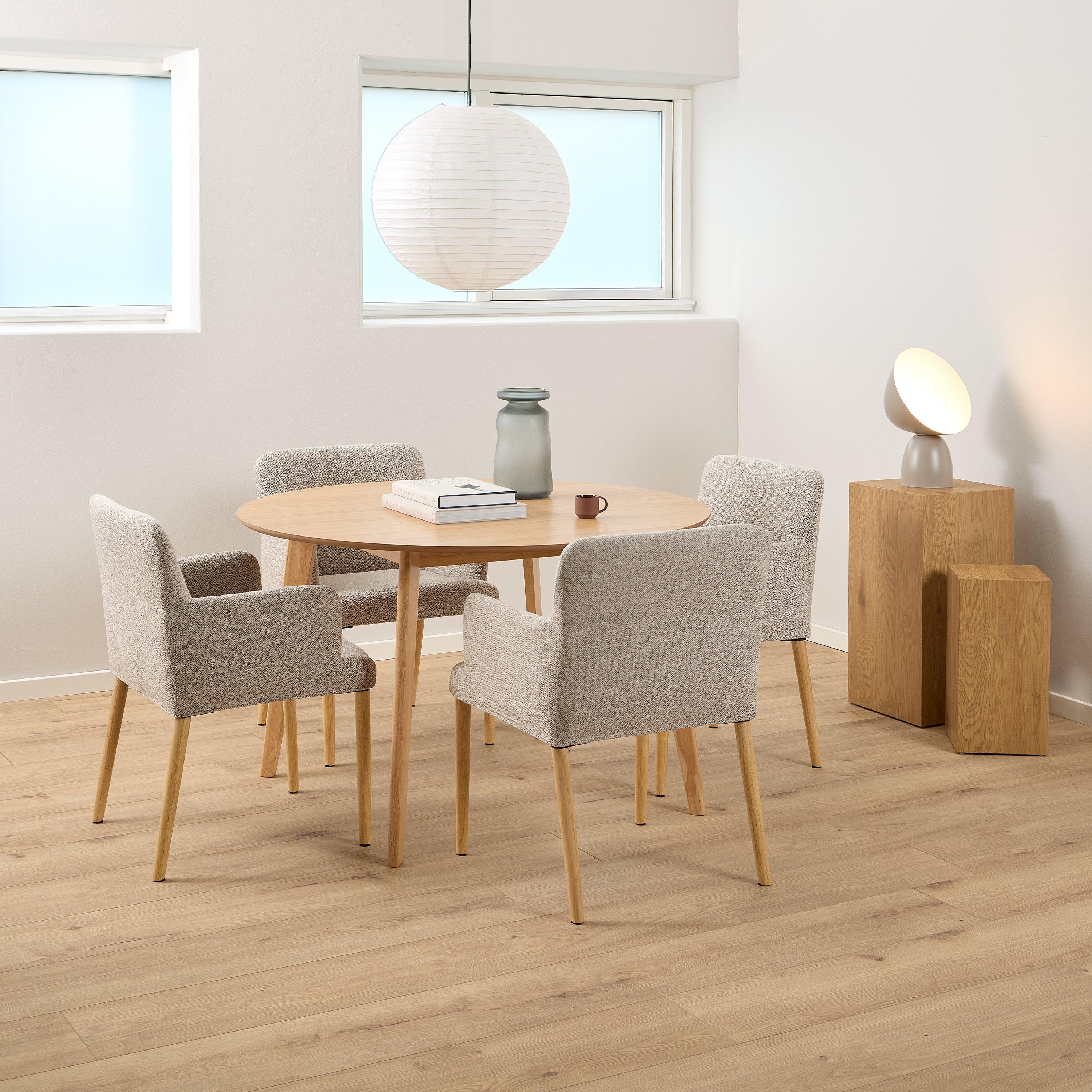 Roxby Round Dining Table in Matt Oak 120cm - image 5