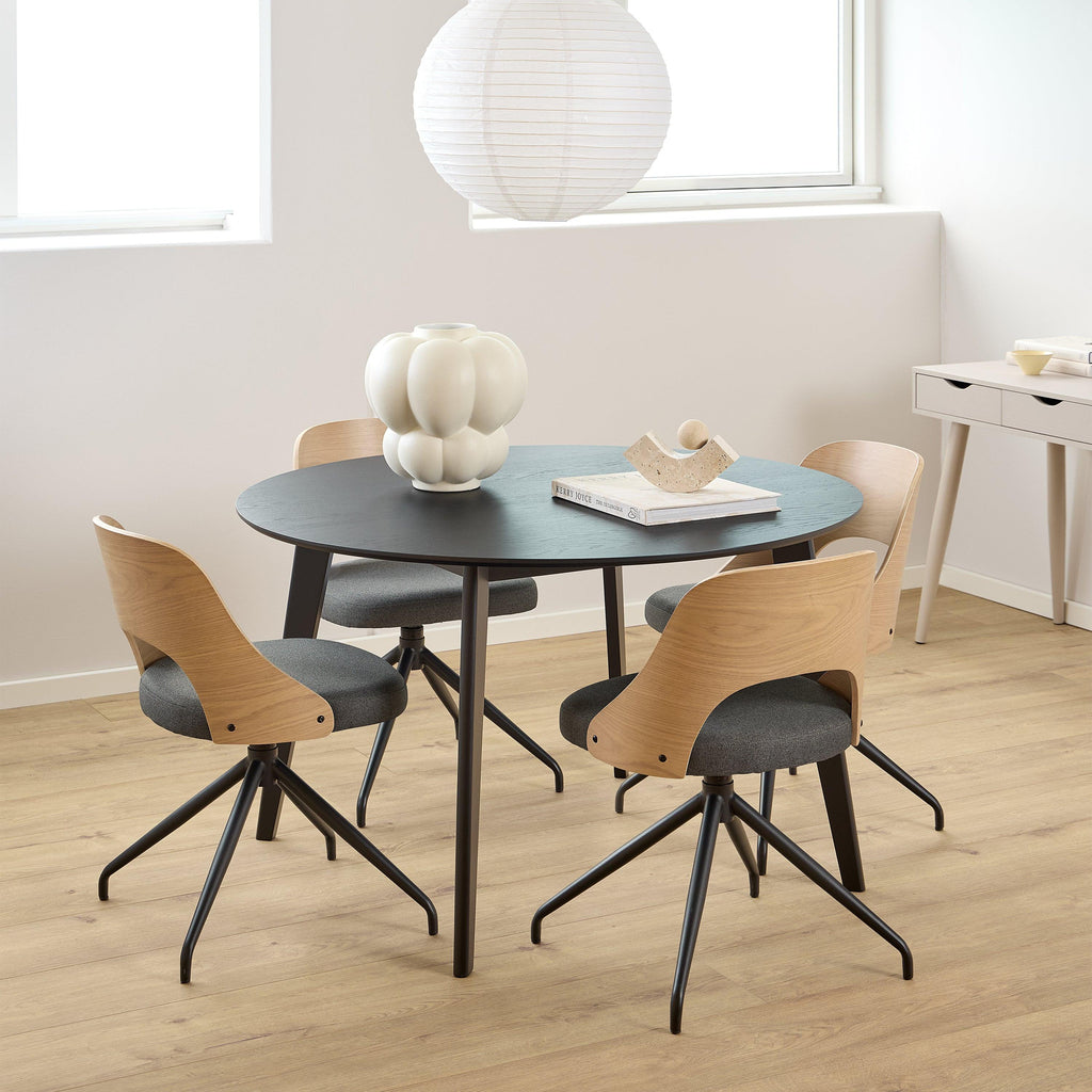Roxby Round Dining Table in Matt Black 120cm - image 3