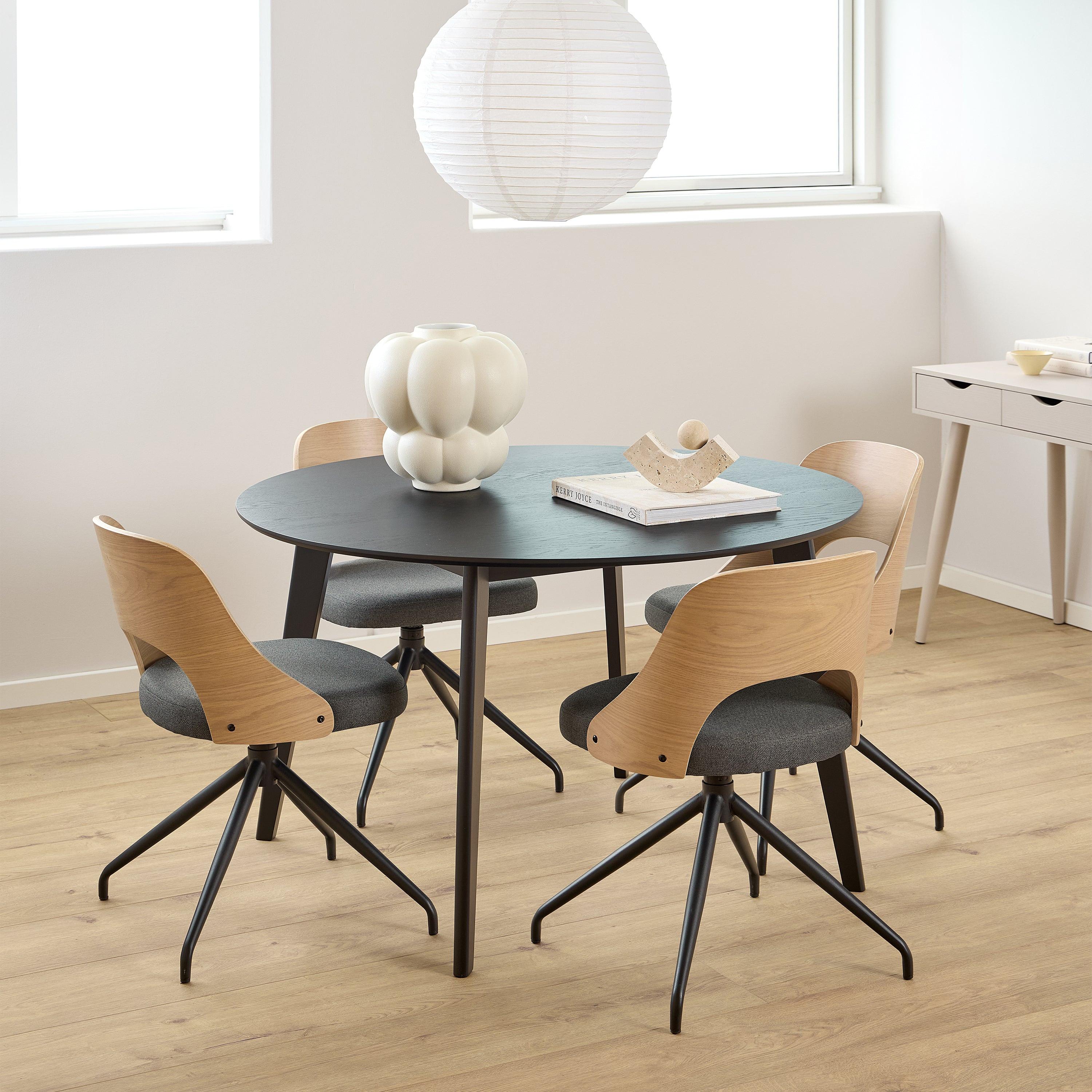 Roxby Round Dining Table in Matt Black 120cm - image 3