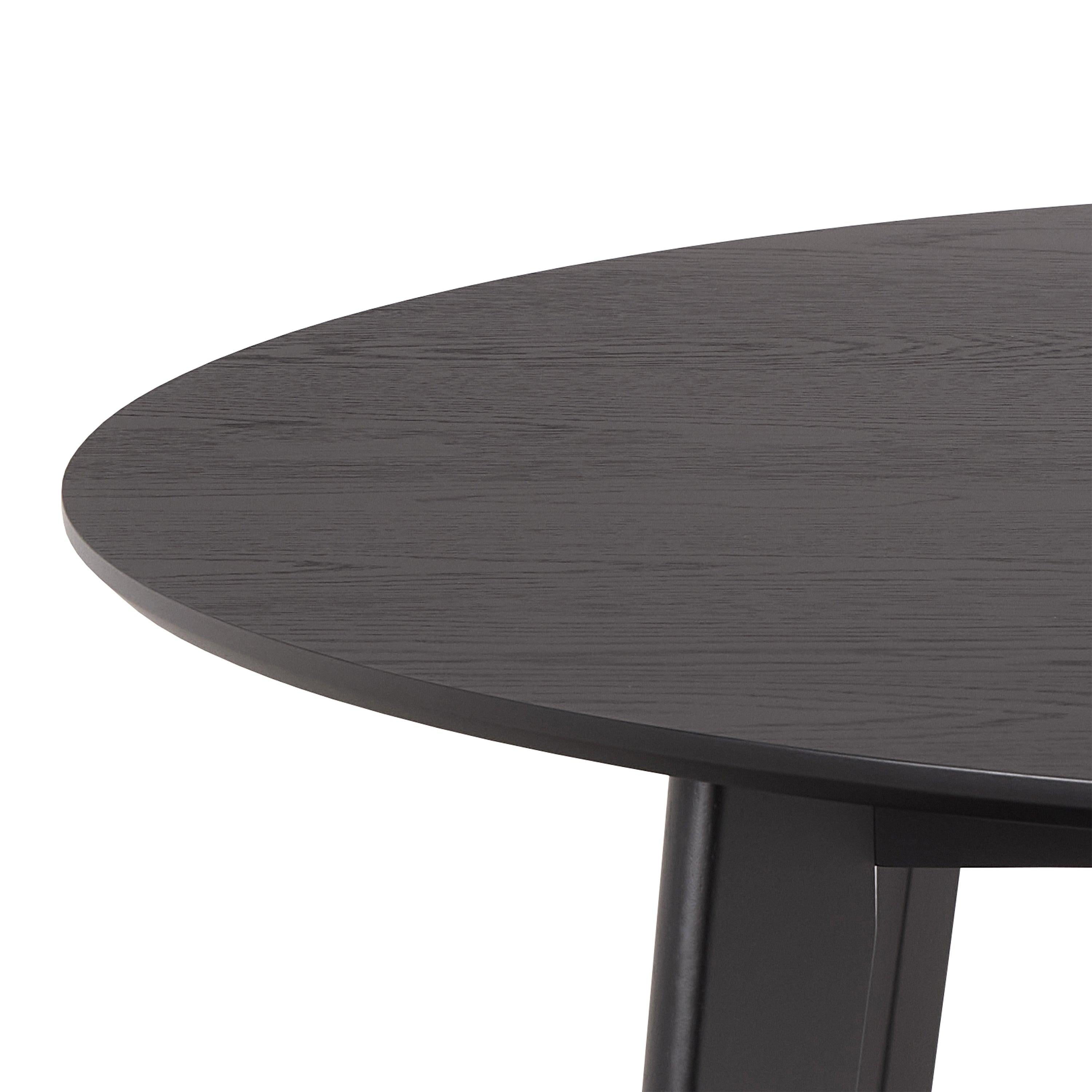 Roxby Round Dining Table in Matt Black 120cm - image 4