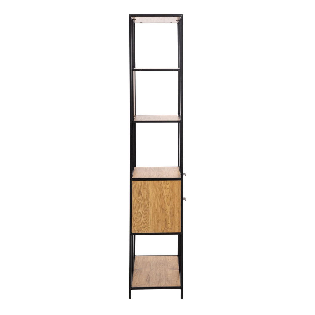 Seaford Tall Wild Oak Metal 2 Drawer Bookcase with 4 Shelves - image 3
