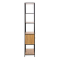 Seaford Tall Wild Oak Metal 2 Drawer Bookcase with 4 Shelves - image 3