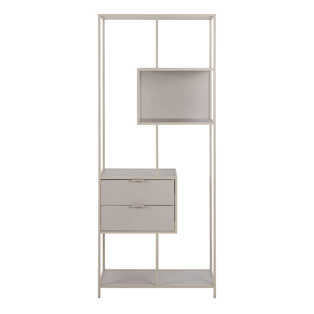 Seaford Tall Grey Metal 2 Drawer Bookcase with 4 Shelves - image 2