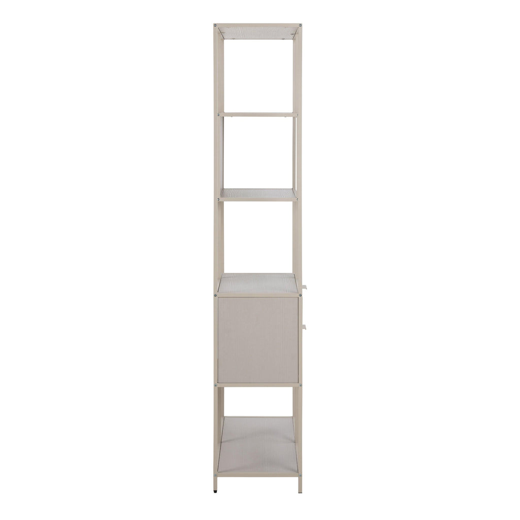Seaford Tall Grey Metal 2 Drawer Bookcase with 4 Shelves - image 3