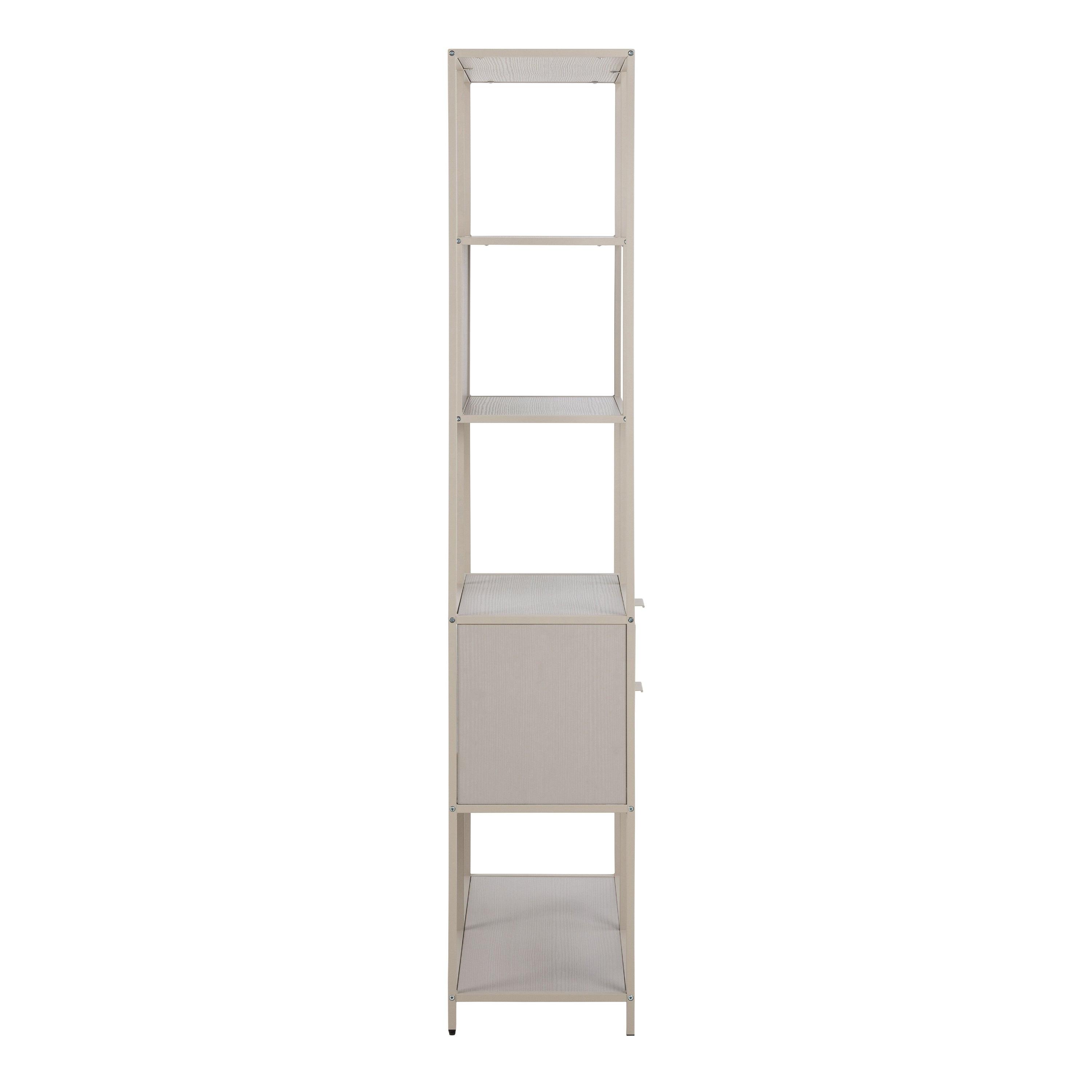 Seaford Tall Grey Metal 2 Drawer Bookcase with 4 Shelves - image 3